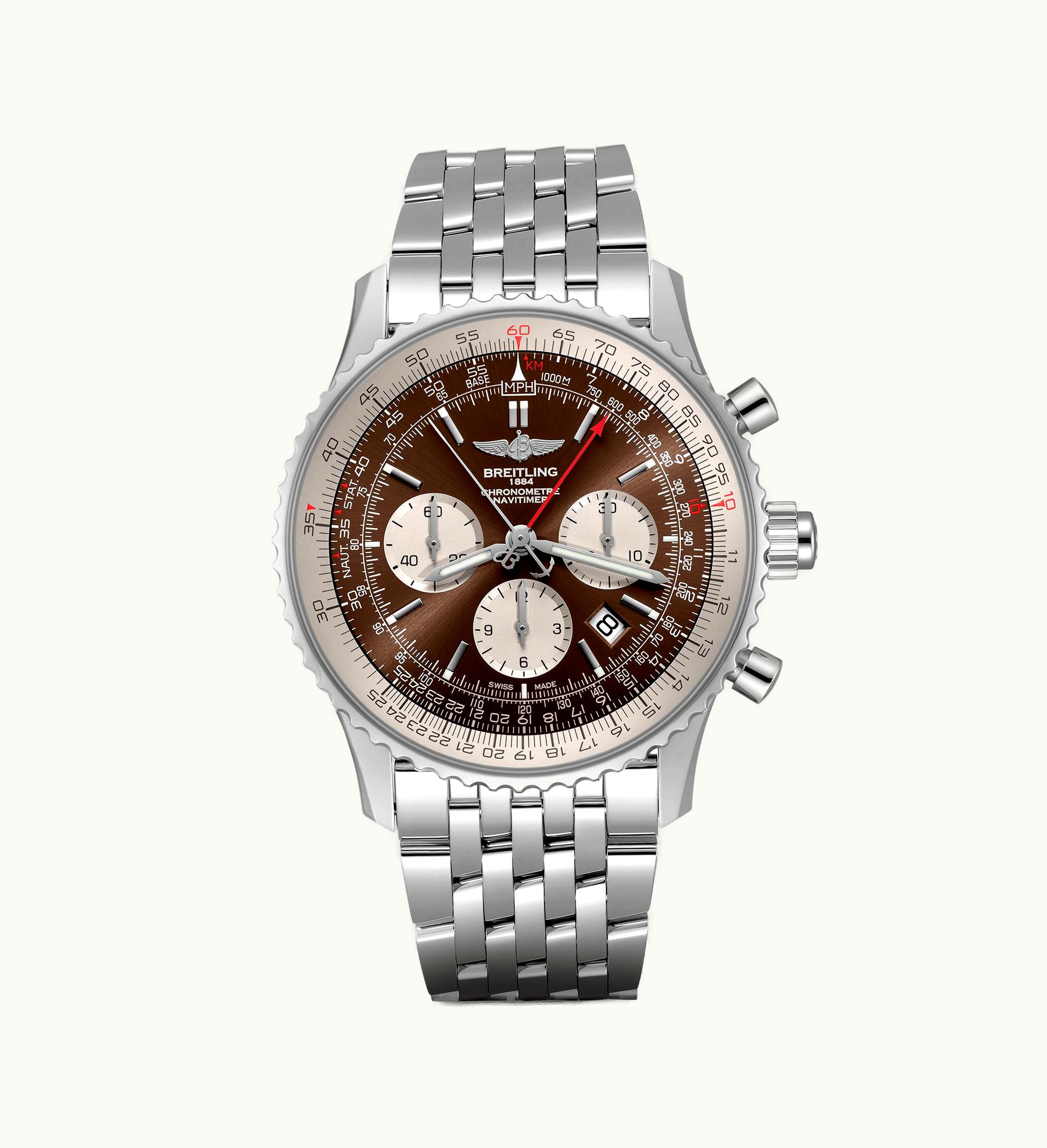Breitling Navitimer Rattrapante Stainless Steel / Panamerican Bronze / Bracelet