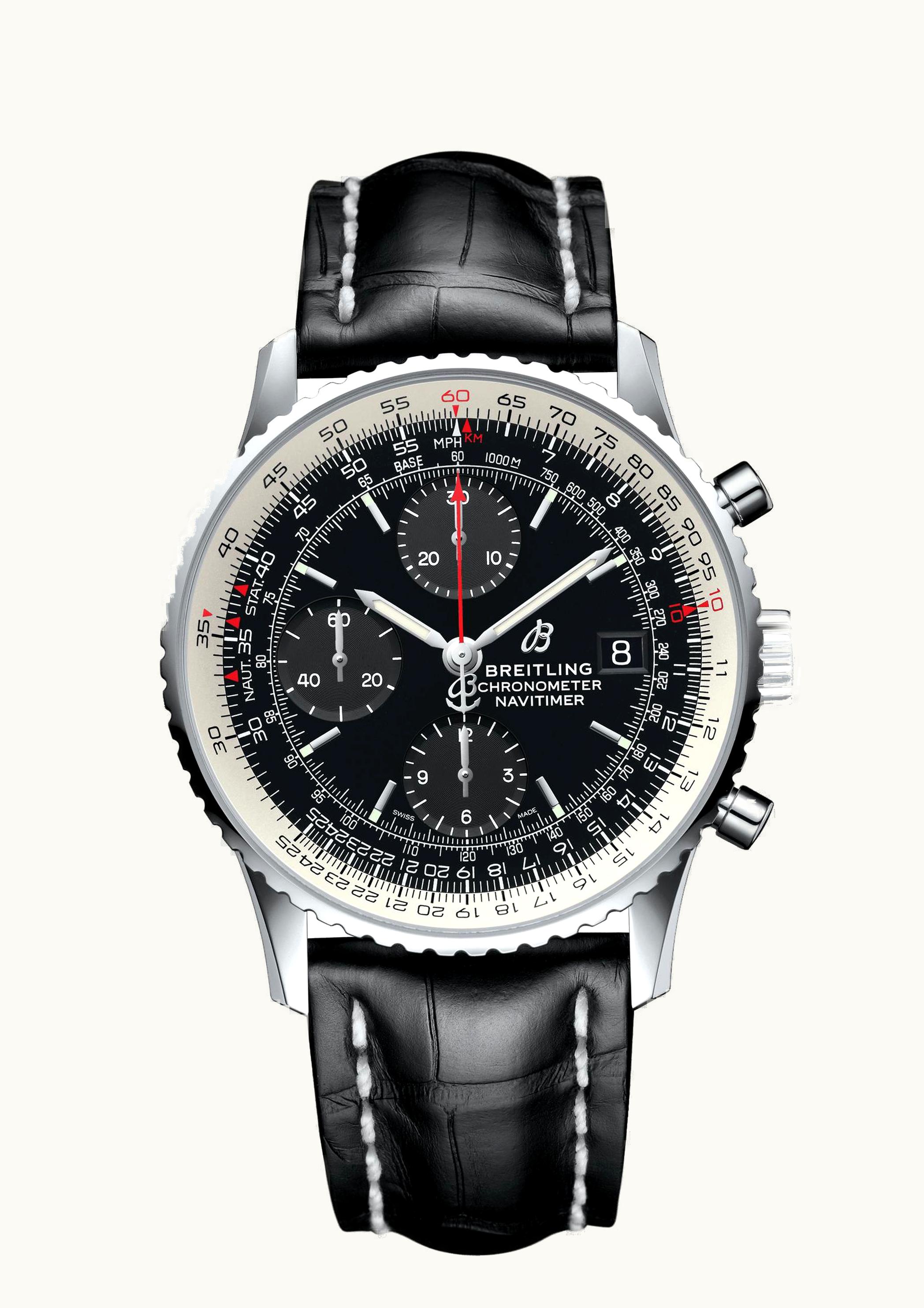 Breitling Navitimer 1 Chronograph 41 Stainless Steel / Black / Black Croco / Pin