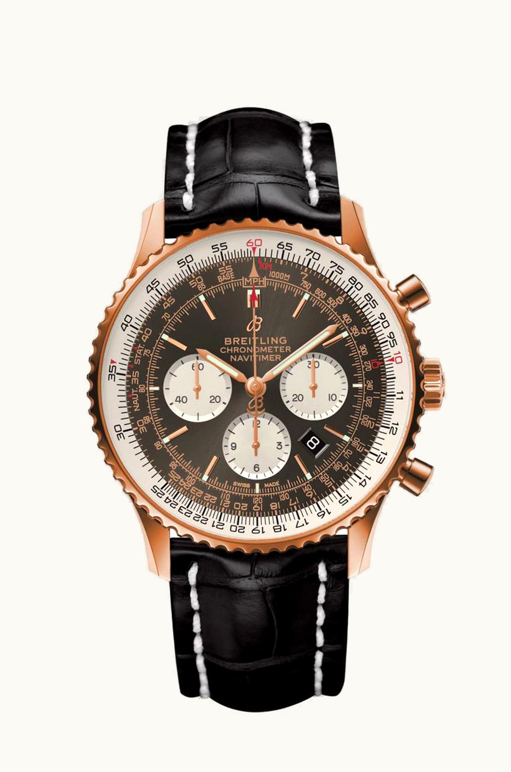 Breitling Navitimer 1 B01 Chronograph 46 Red Gold / Anthracite / Croco / Pin