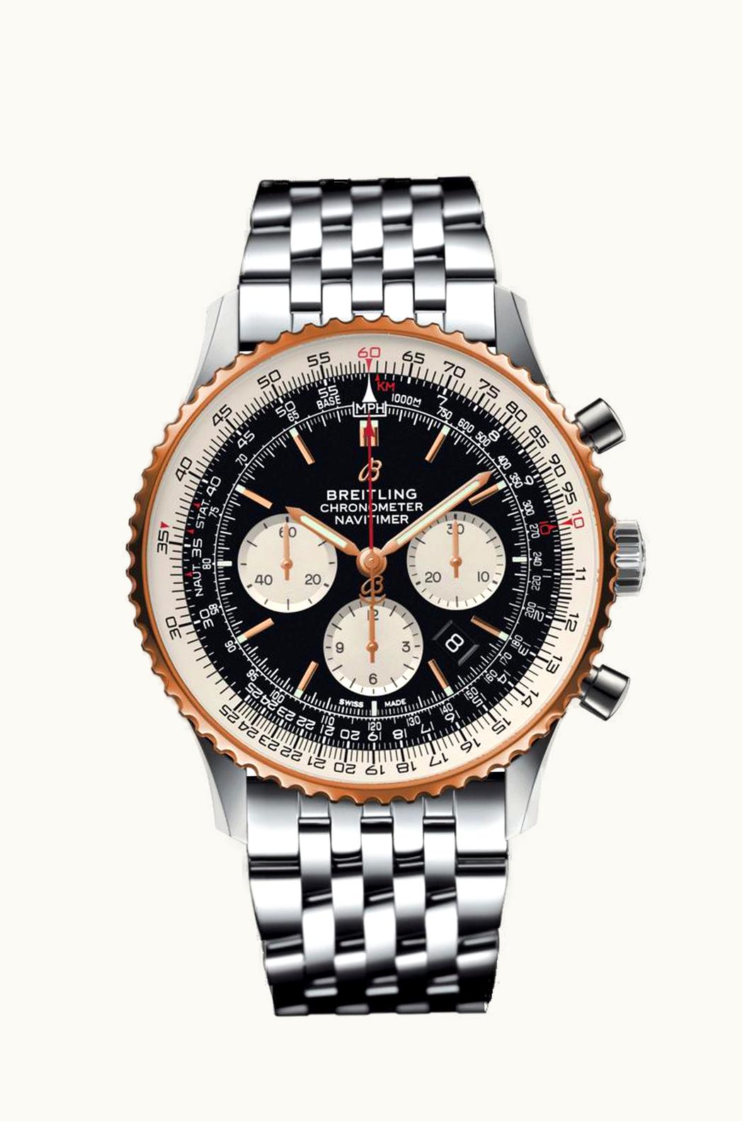 Breitling Navitimer 1 B01 Chronograph 46 Stainless Steel / Red Gold / Black / Bracelet