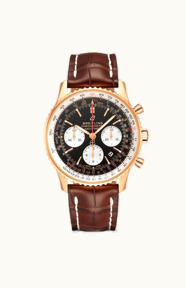 Breitling Navitimer 1 B01 Chronograph 43 Red Gold / Black / Croco / Folding
