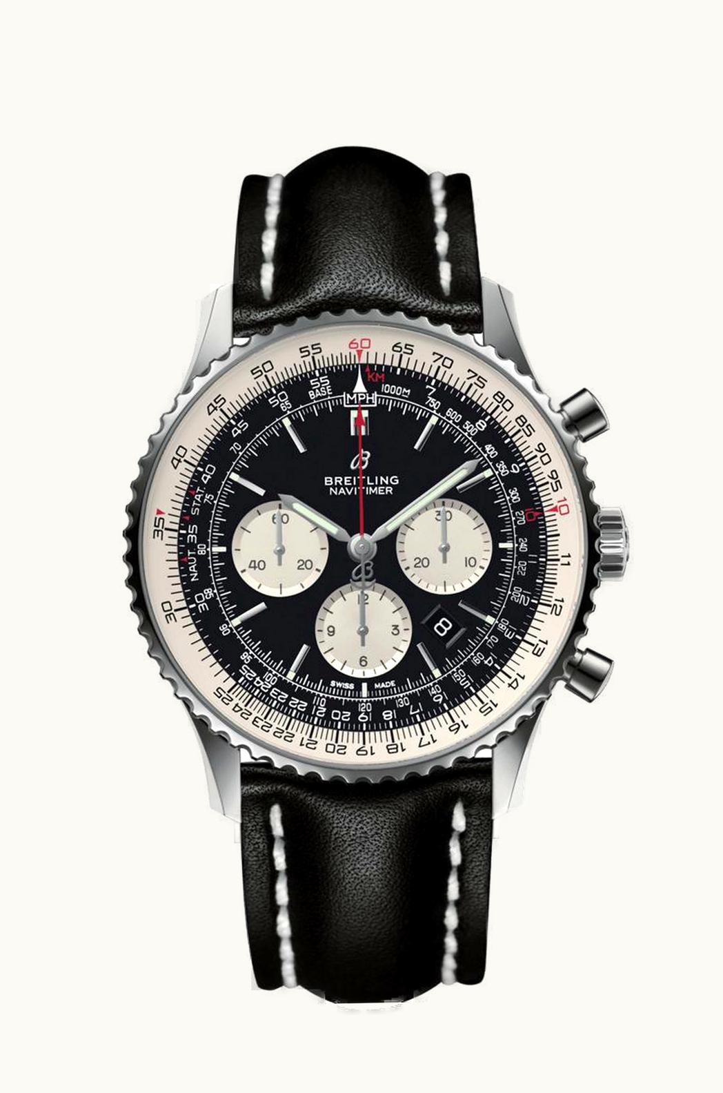 Breitling Navitimer 1 B01 Chronograph 46 Stainless Steel / Black / Calf / Folding