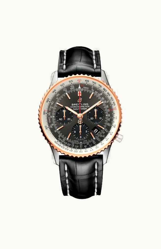 Breitling Navitimer 1 Chronograph 41 Stainless Steel / Red Gold / Black / Calf / Folding