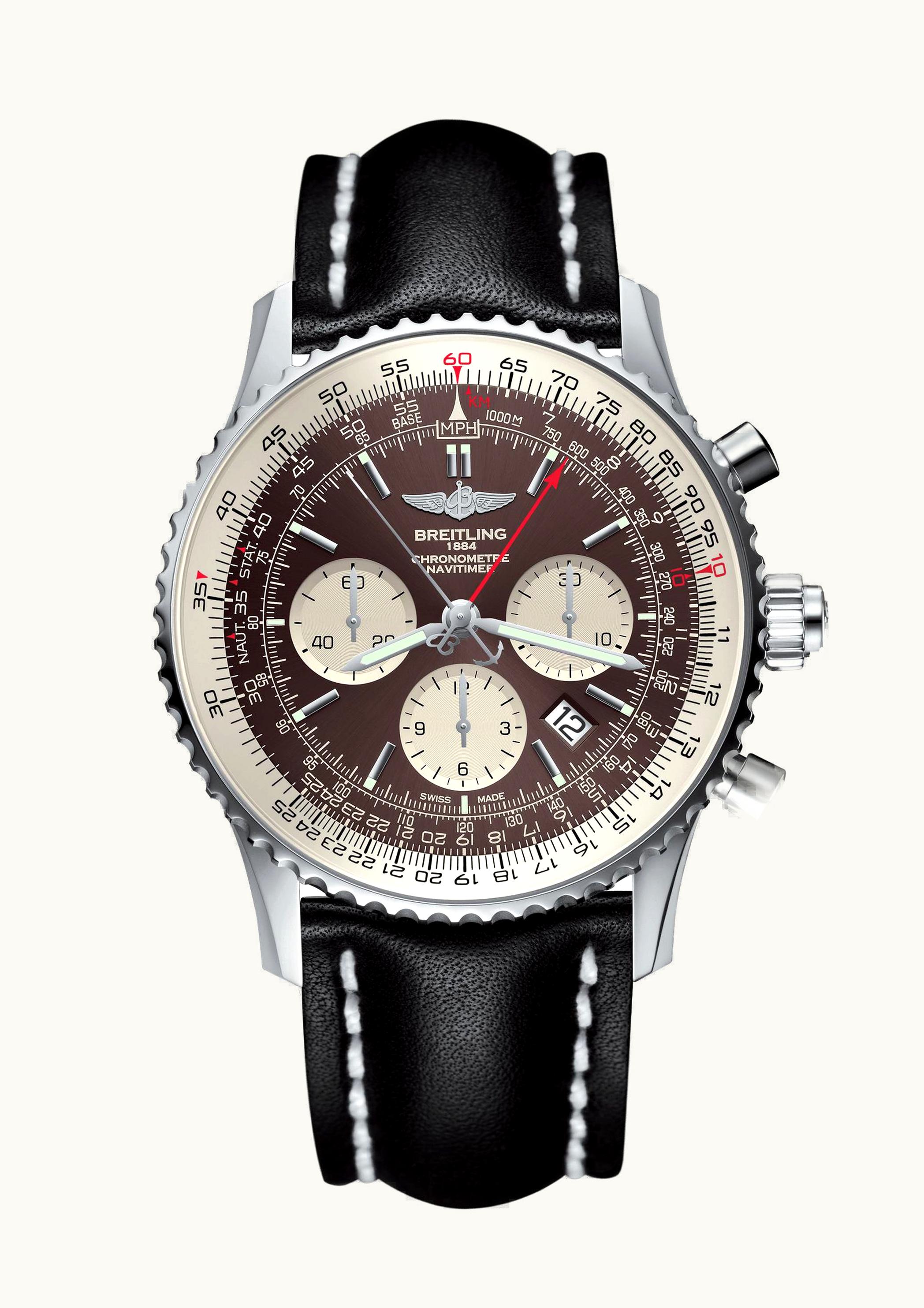 Breitling Navitimer Rattrapante Stainless Steel / Panamerican Bronze / Calf / Pin