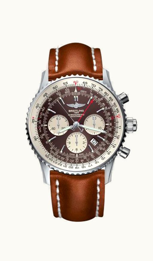 Breitling Navitimer Rattrapante Stainless Steel / Panamerican Bronze / Calf / Folding