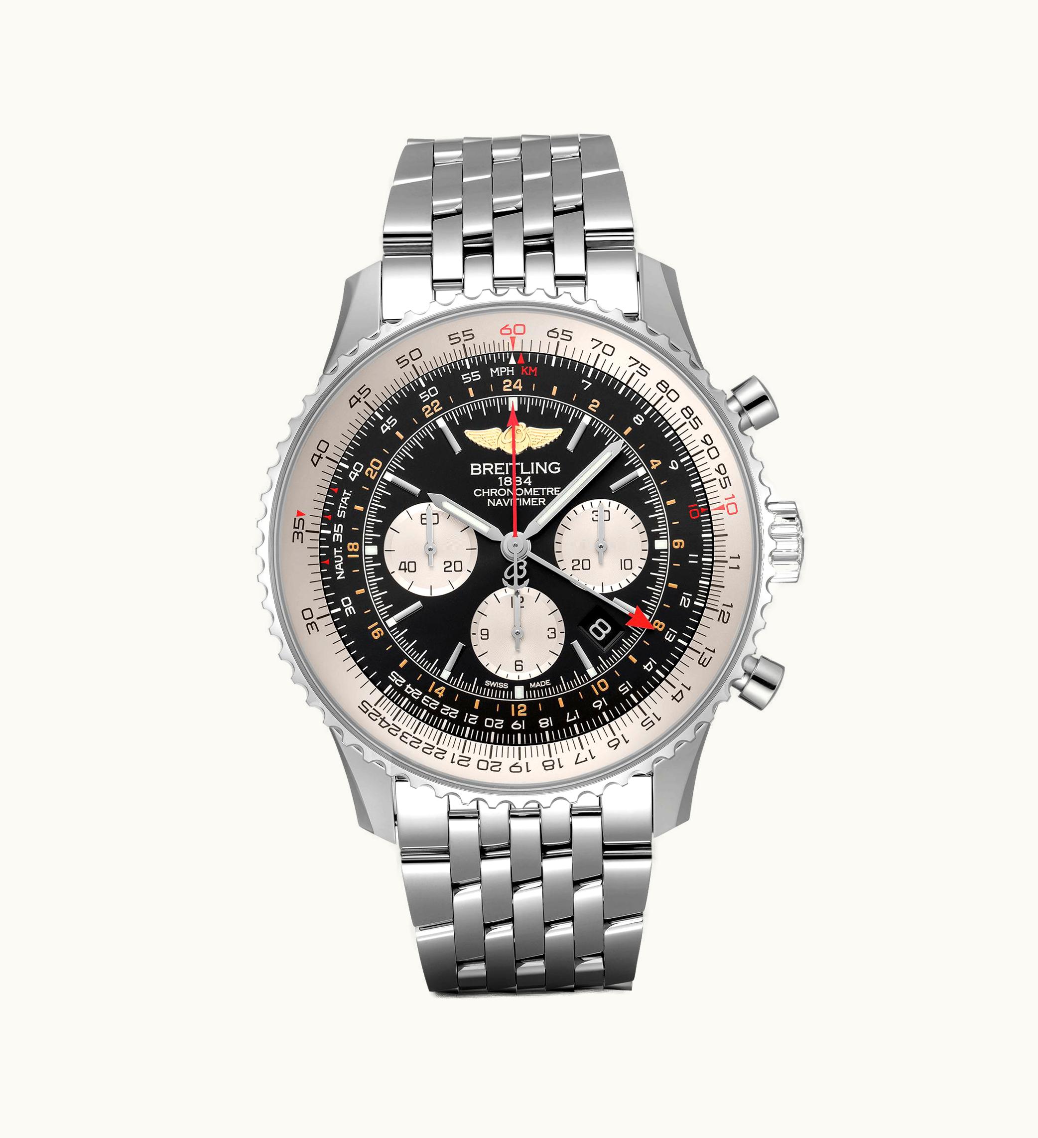 Breitling Navitimer GMT Stainless Steel / Black / Bracelet
