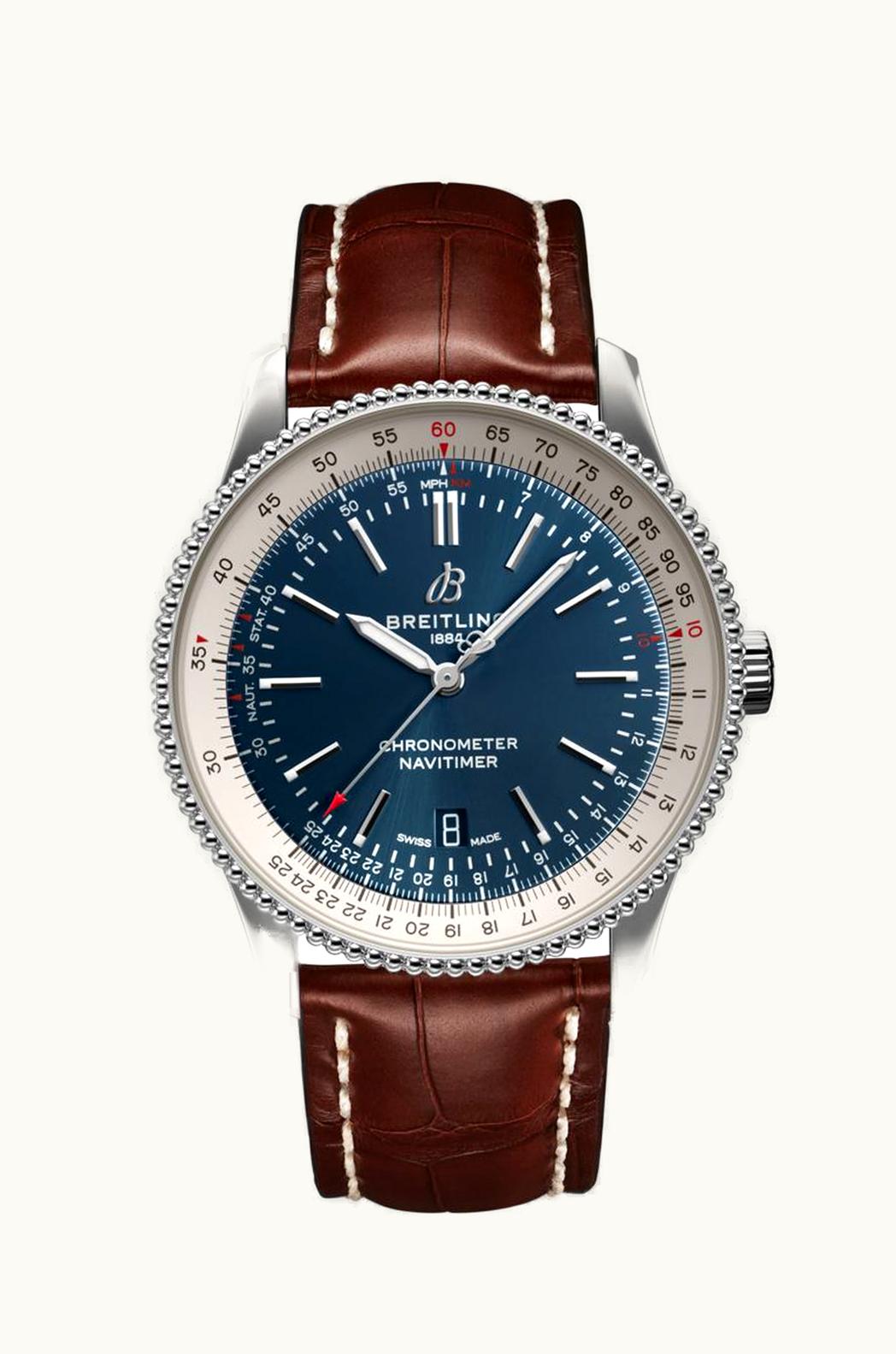 Breitling Navitimer Automatic 41 Automatic Stainless Steel / Blue / Croco / Pin
