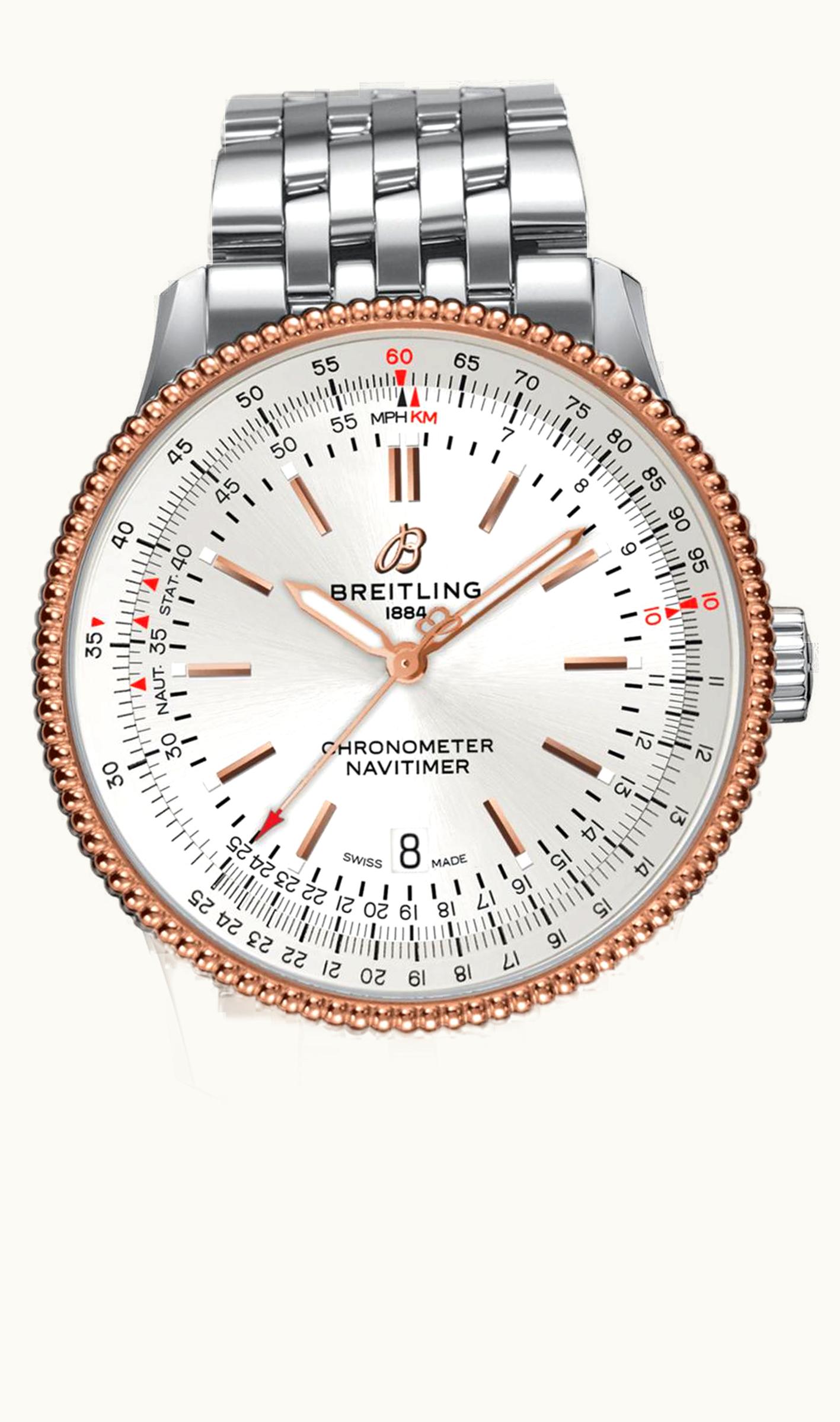 Breitling Navitimer Automatic 41 Automatic Stainless Steel / Rose Gold / Silver / Croco / Pin