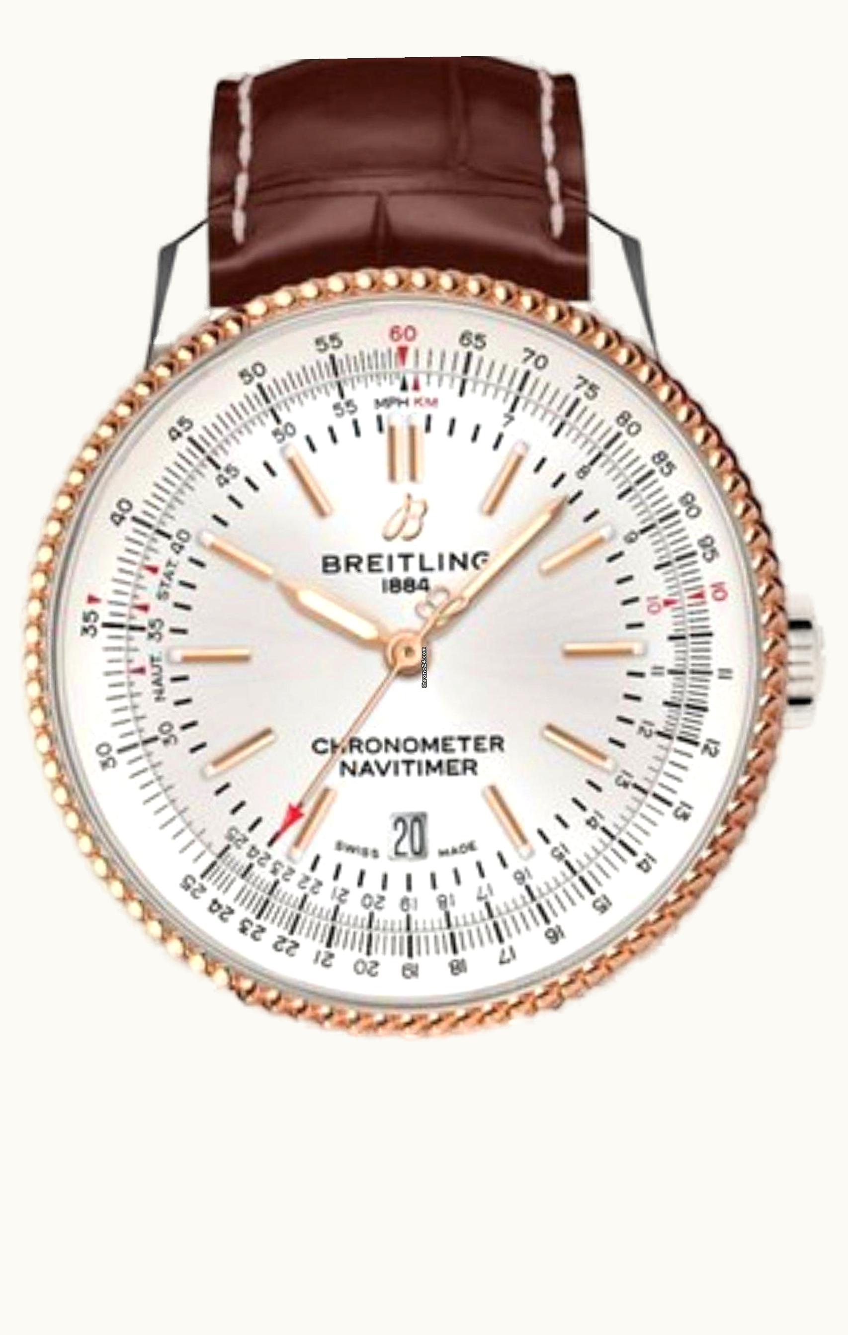 Breitling Navitimer Automatic 41 Automatic Stainless Steel / Rose Gold / Silver / Croco / Folding