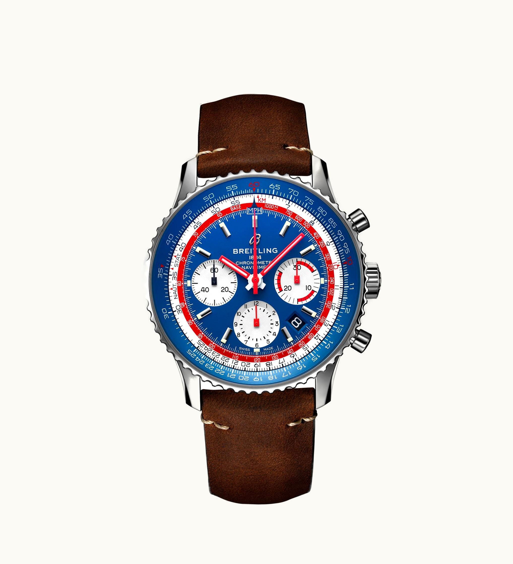 Breitling Navitimer 1 B01 Chronograph 43 Stainless Steel / Airline Editions Pan Am / Calf / Folding