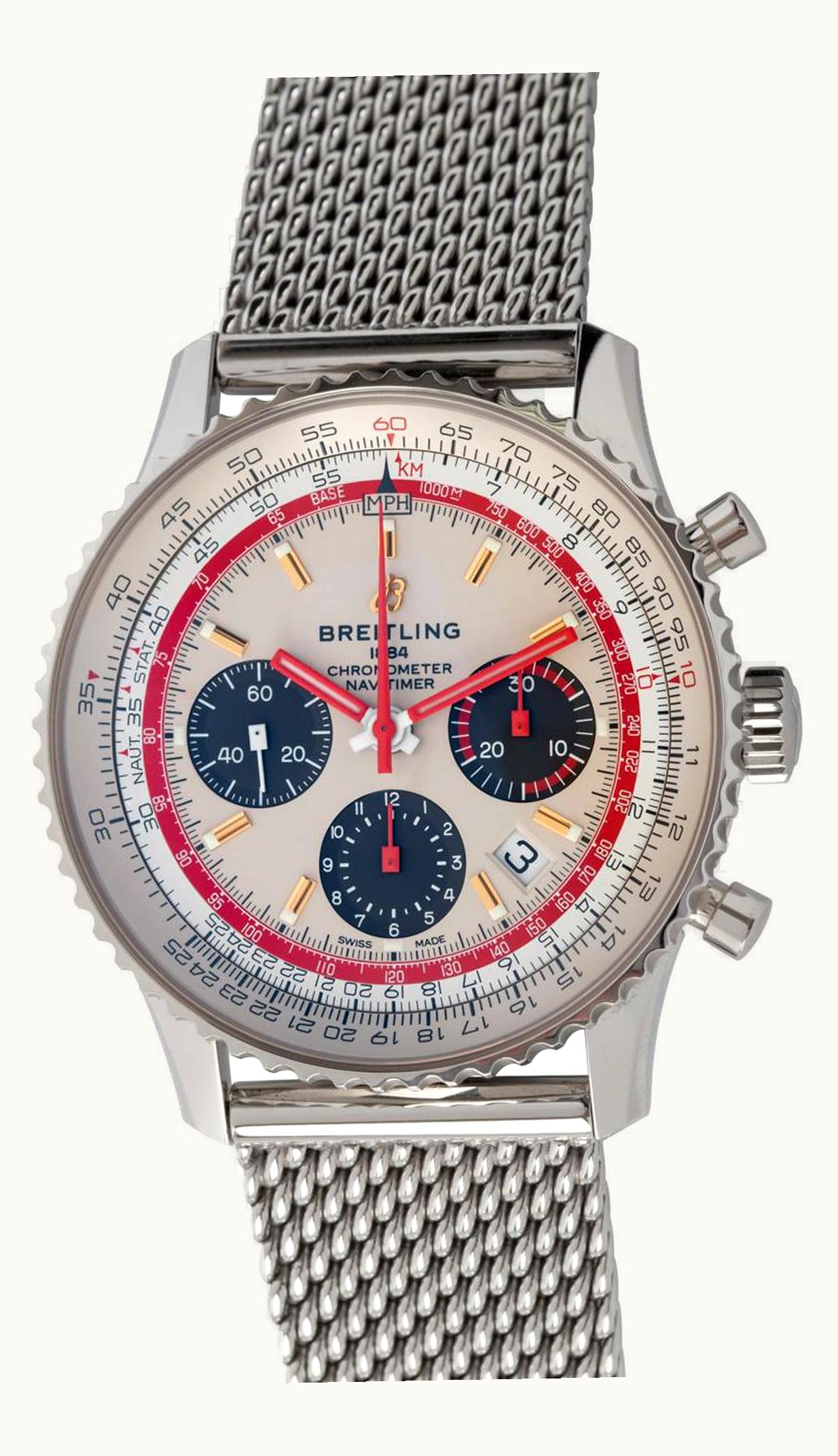 Breitling Navitimer 1 B01 Chronograph 43 Stainless Steel / Airline Editions TWA / Mesh