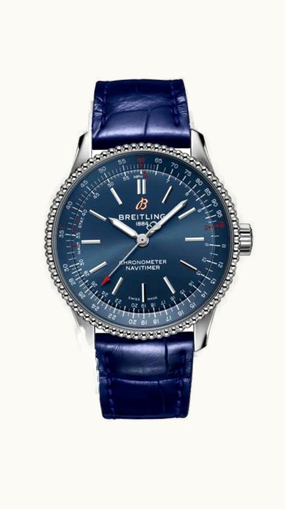 Breitling Navitimer 1 35 Automatic Stainless Steel / Blue / Croco / Folding