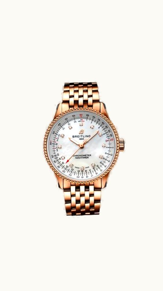 Breitling Navitimer 1 35 Automatic Red Gold / MOP / Bracelet