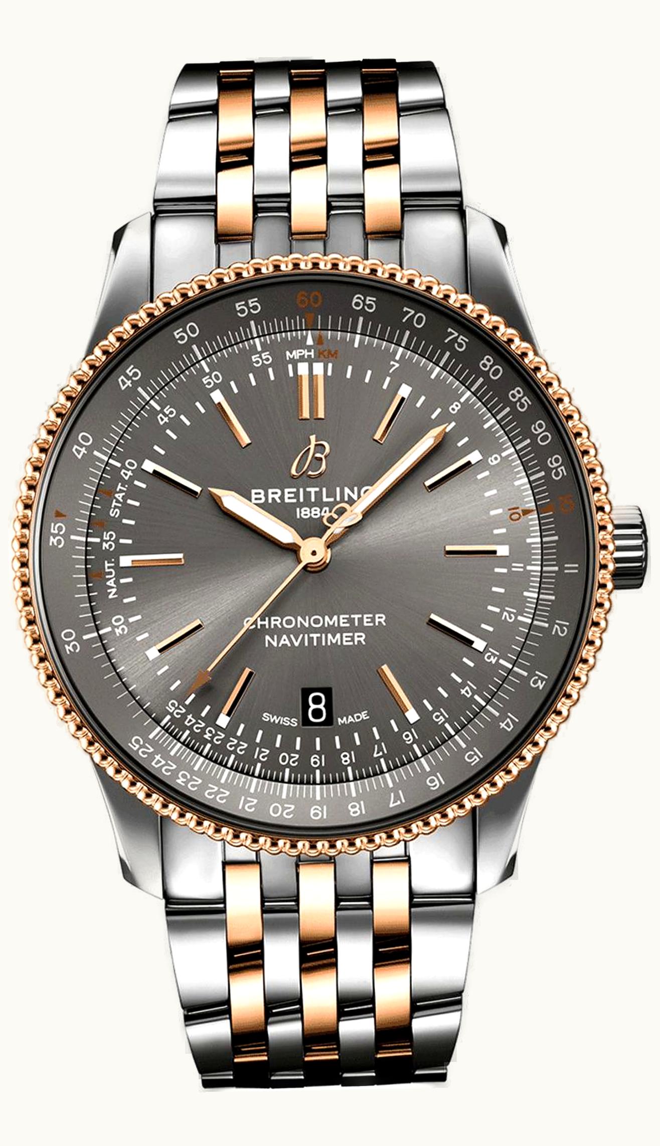 Breitling Navitimer Automatic 41 Automatic Stainless Steel / Rose Gold / Grey / Bracelet