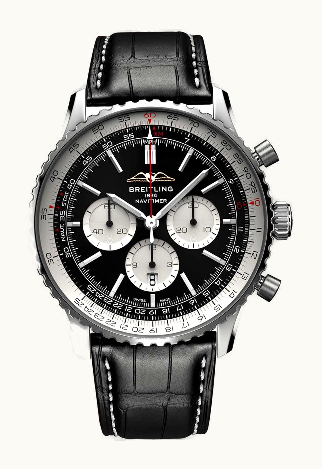 Breitling Navitimer B01 Chronograph 46 Stainless Steel / Black / Alligator - Folding