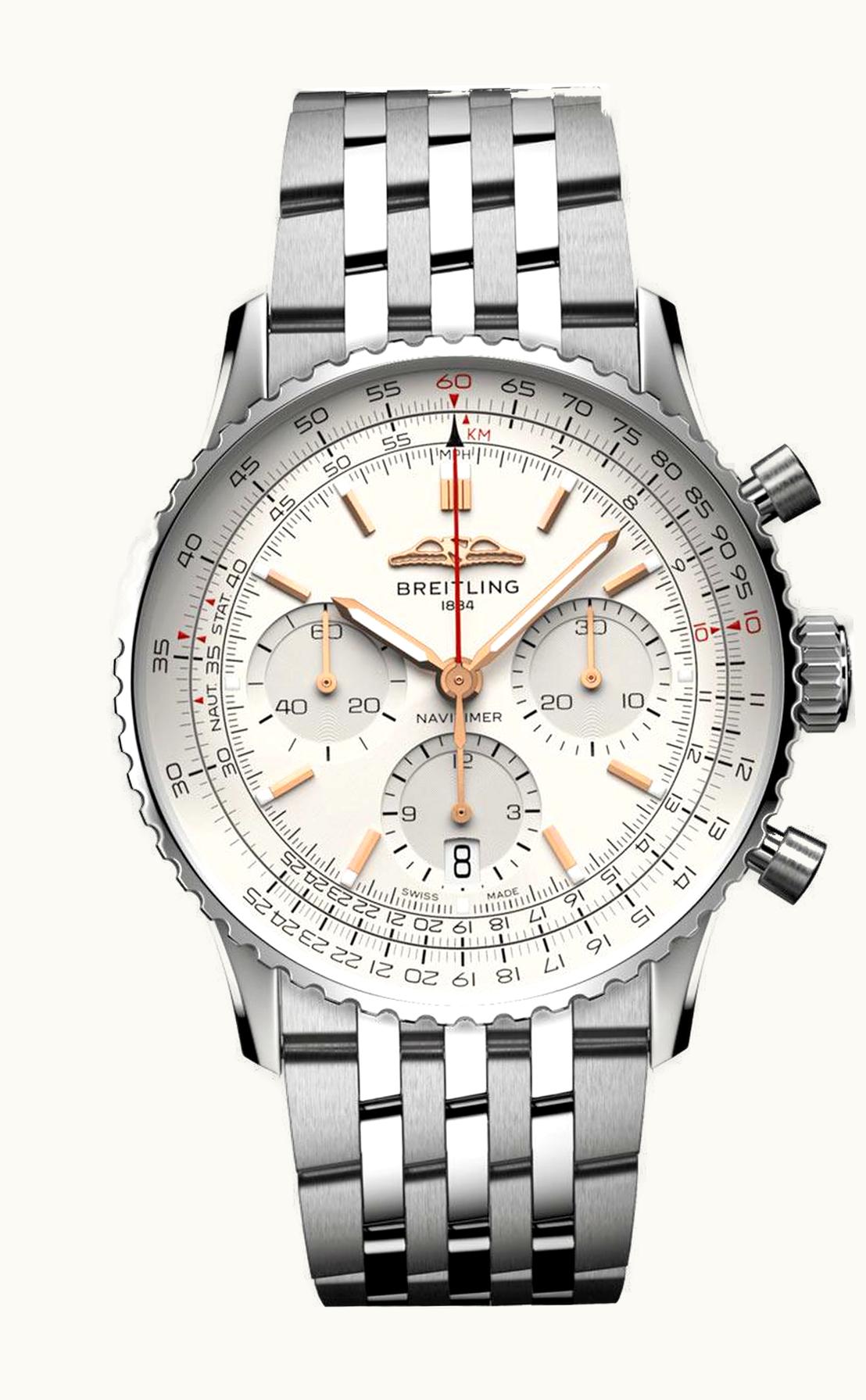 Breitling Navitimer B01 Chronograph 41 Stainless Steel / Silver / Bracelet