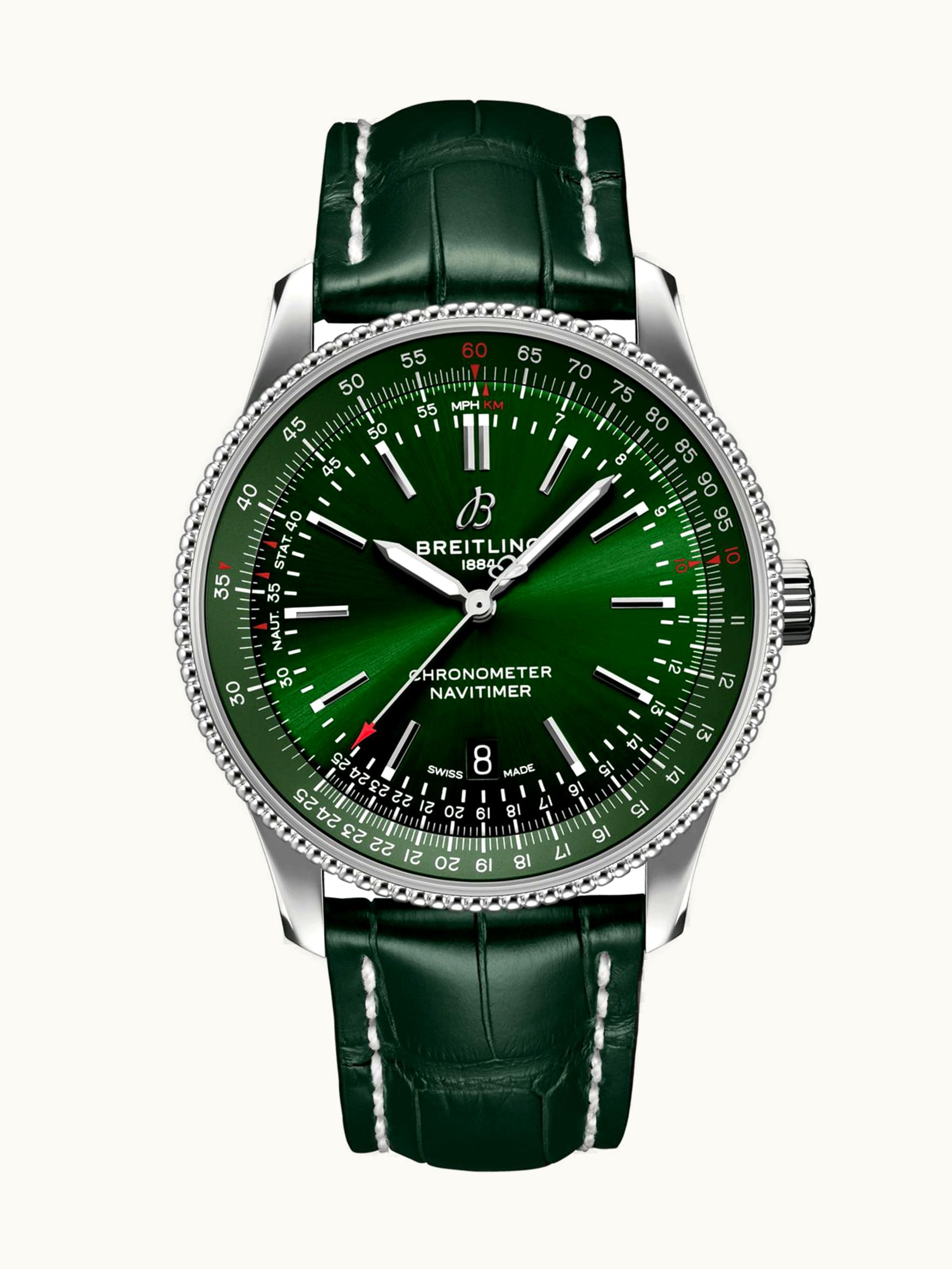 Breitling Navitimer Automatic 41 Automatic Stainless Steel / Green / Alligator - Folding