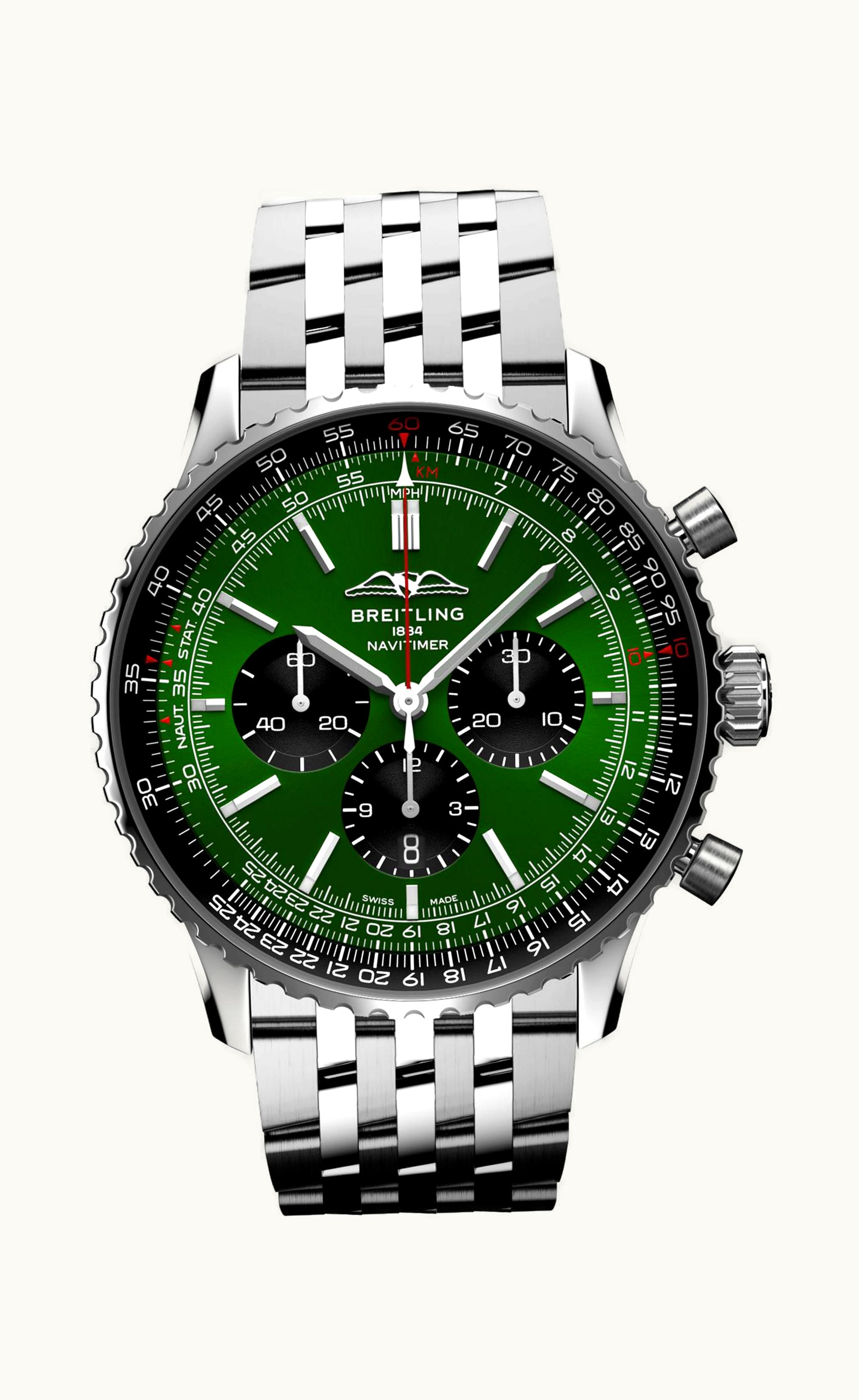 Breitling Navitimer  B01 Chronograph 43 Stainless Steel / Green / Spain