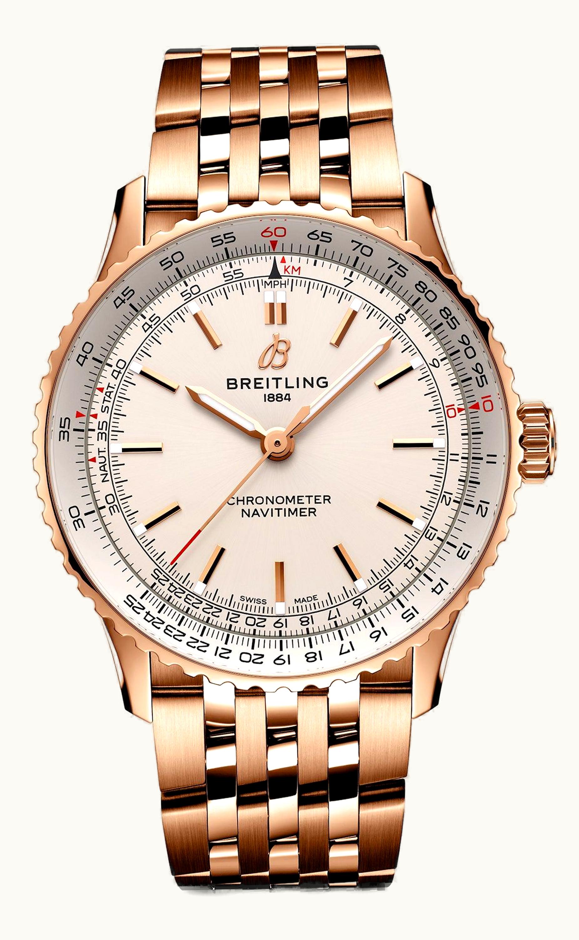 Breitling Navitimer Automatic 41 Automatic Red Gold / Silver / Bracelet