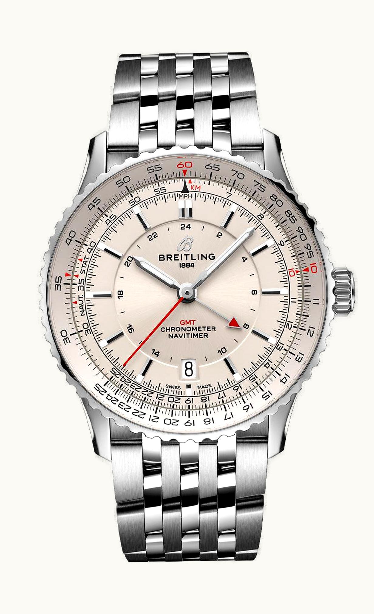 Breitling Navitimer GMT 41 Automatic Stainless Steel / Silver / Bracelet