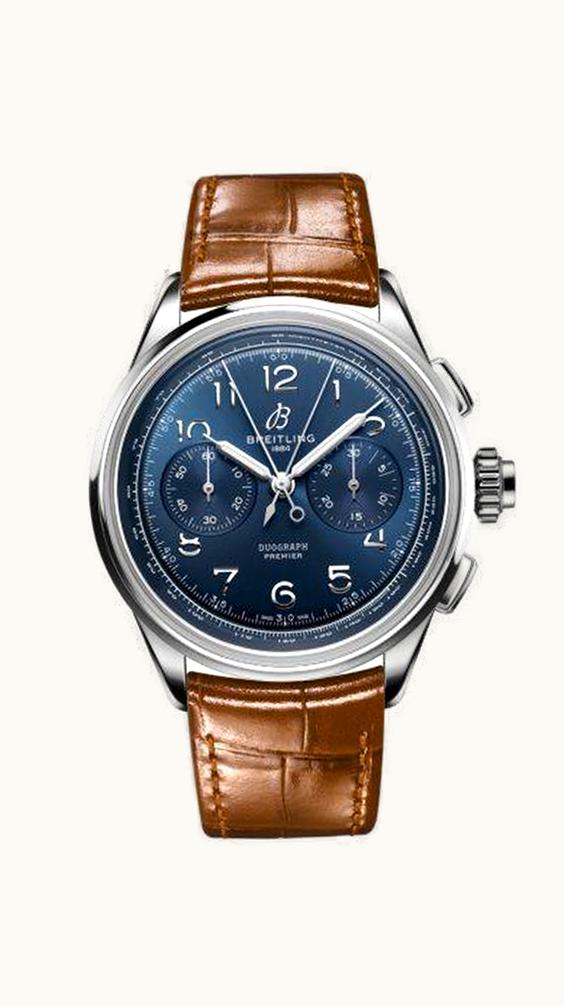 Breitling Premier Heritage B15 Duograph 42 Stainless Steel / Blue
