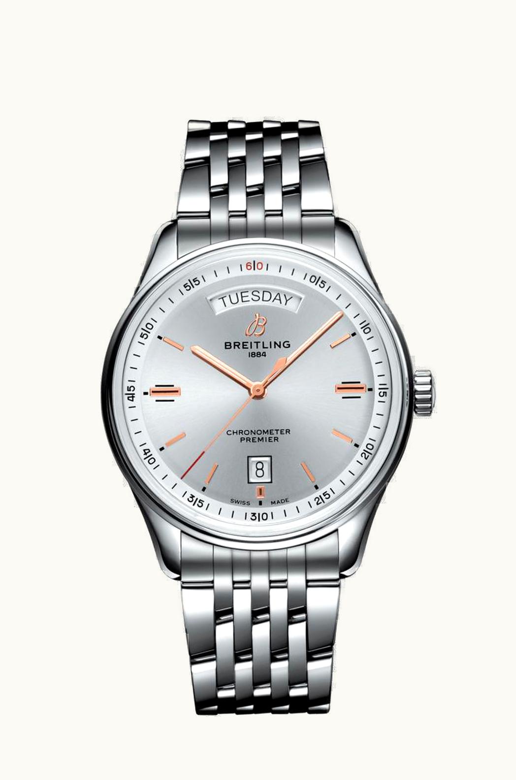 Breitling Premier Automatic Day & Date 40 Stainless Steel / Silver / Bracelet