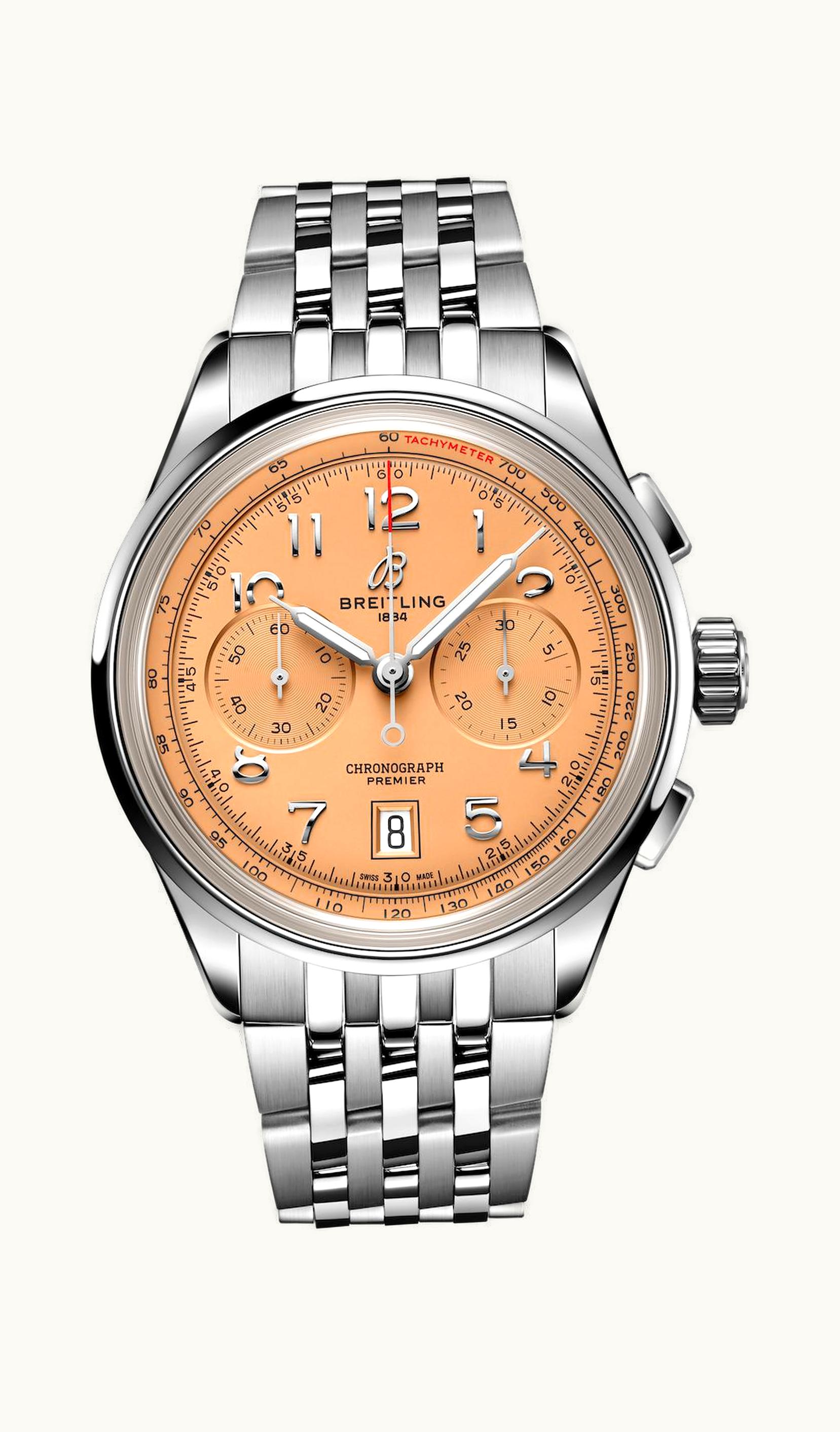 Breitling Premier B01 Chronograph 42 Stainless Steel / Pink / Bracelet