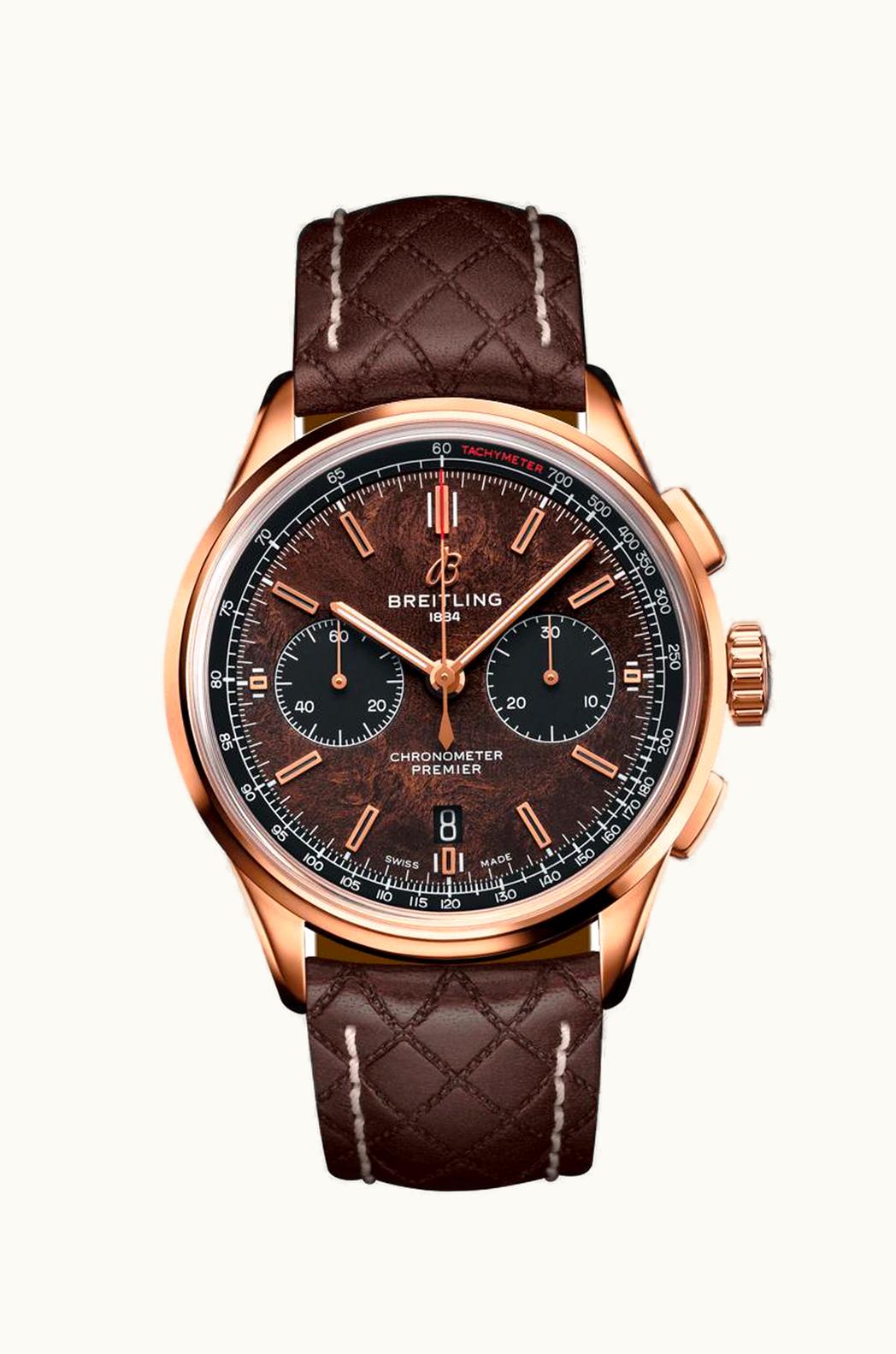 Breitling Premier B01 Chronograph 42 Bentley Centenary Red Gold / Wood / Calf / Pin