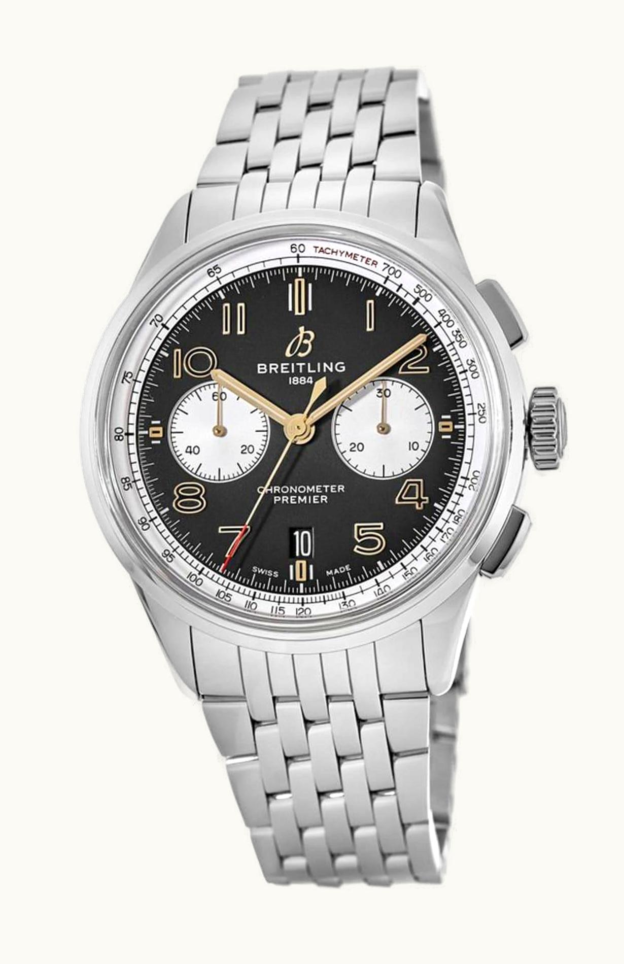 Breitling Premier B01 Chronograph 42 Stainless Steel / Norton Edition  / Nubuck / Bracelet