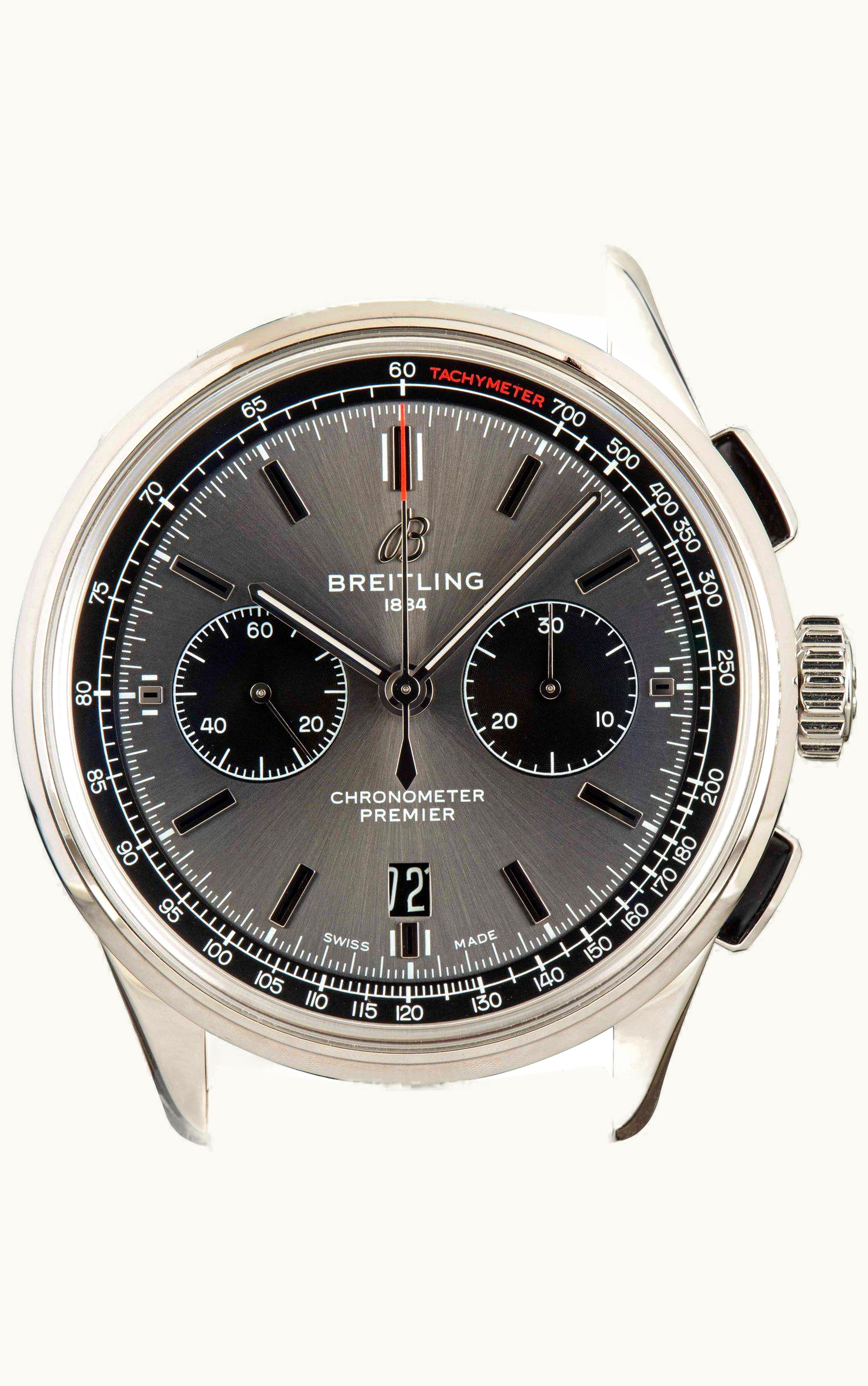 Breitling Premier B01 Chronograph 42 Stainless Steel / Anthracite / Croco / Folding