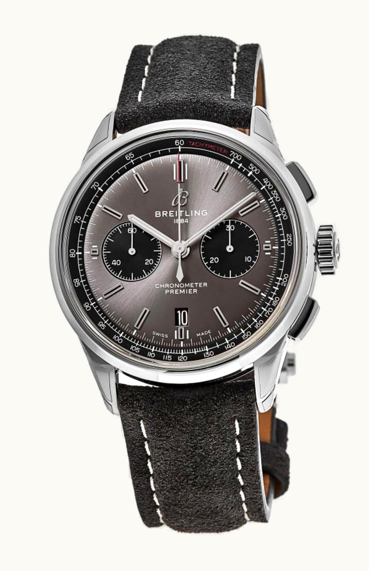 Breitling Premier B01 Chronograph 42 Stainless Steel / Anthracite / Nubuck / Folding