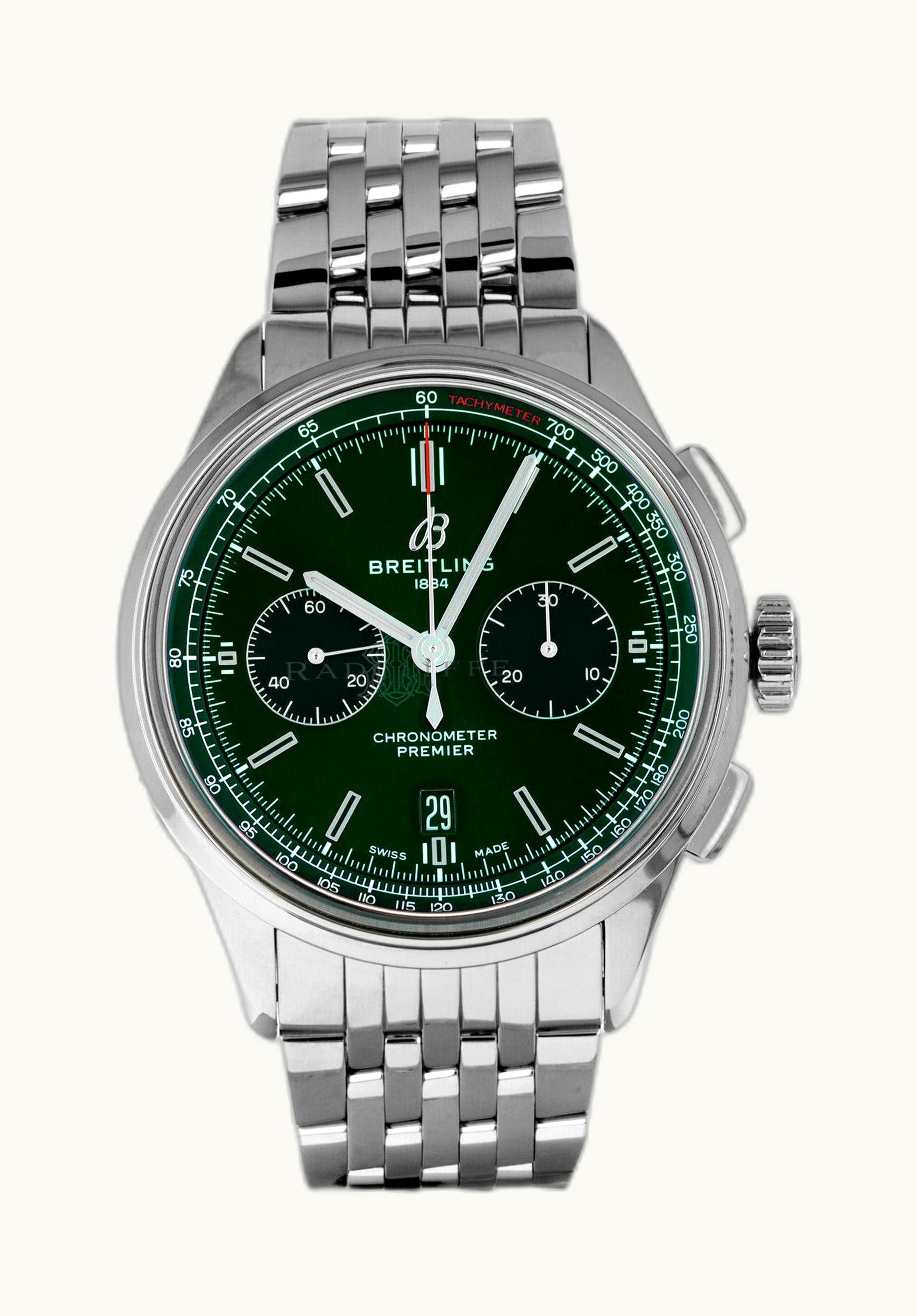 Breitling Premier B01 Chronograph 42 Stainless Steel / Green / Bracelet
