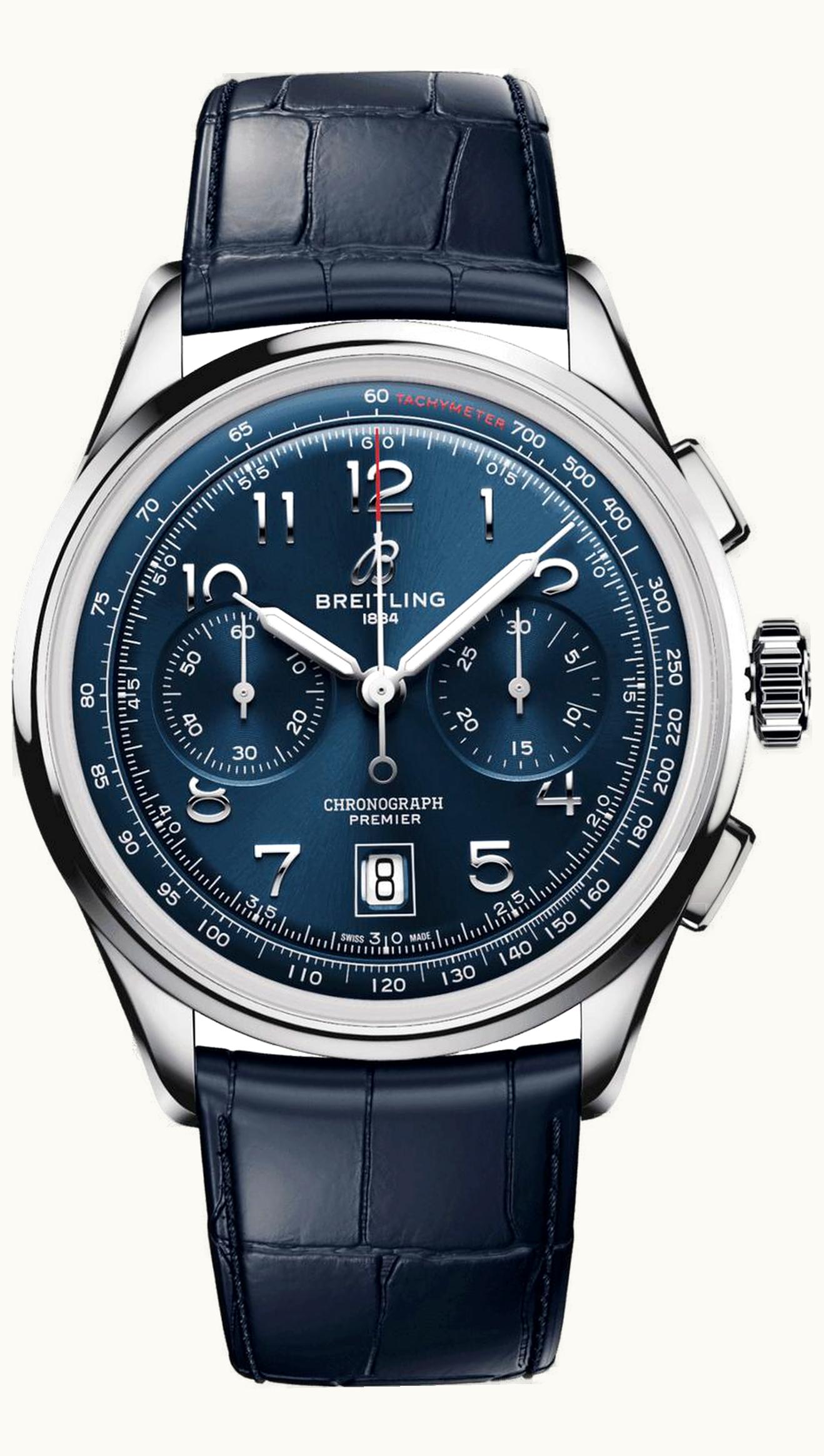 Breitling Premier B01 Chronograph 42 Stainless Steel / Blue / Alligator