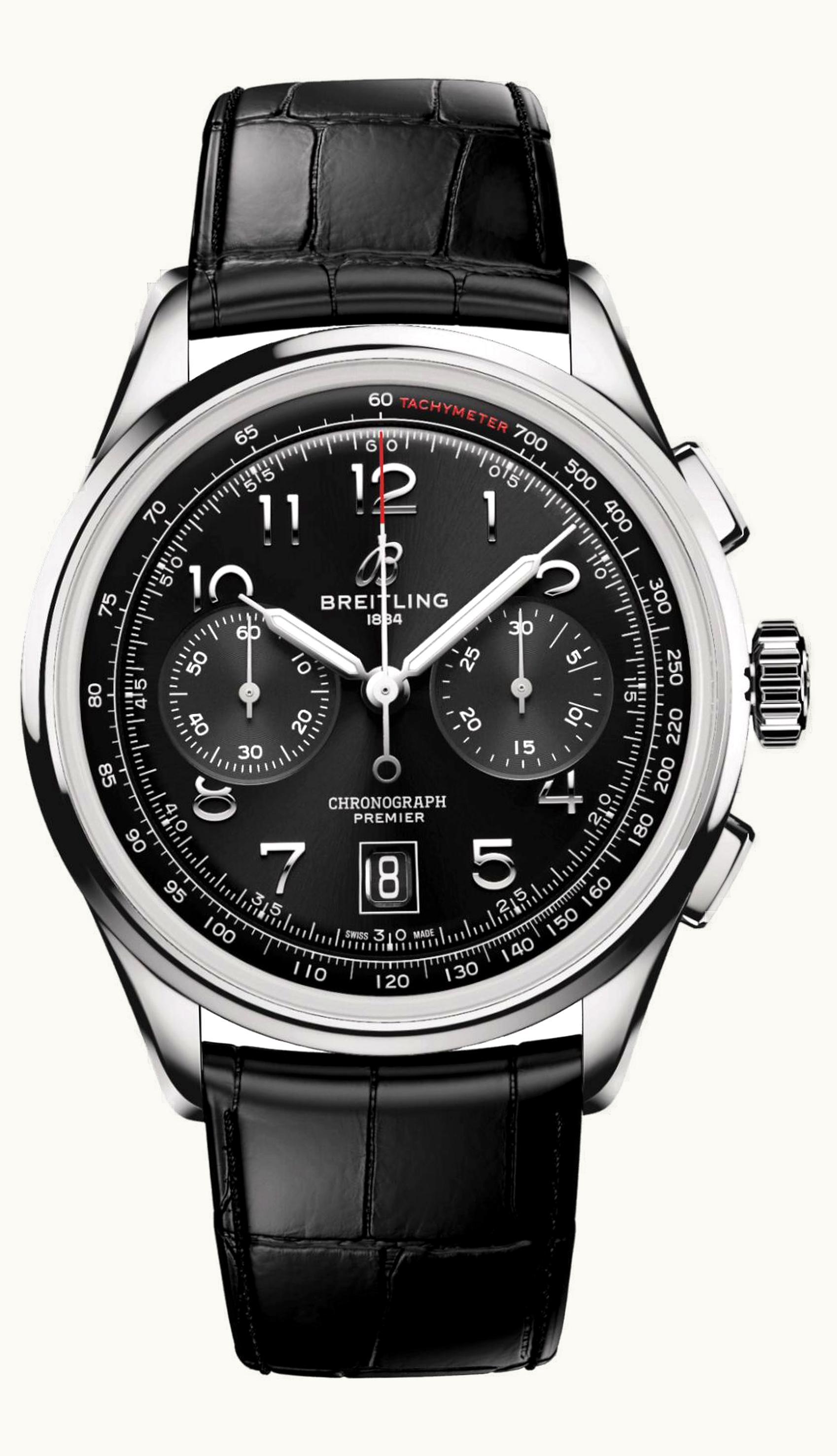 Breitling Premier B01 Chronograph 42 Stainless Steel / Black / Alligator - Matte