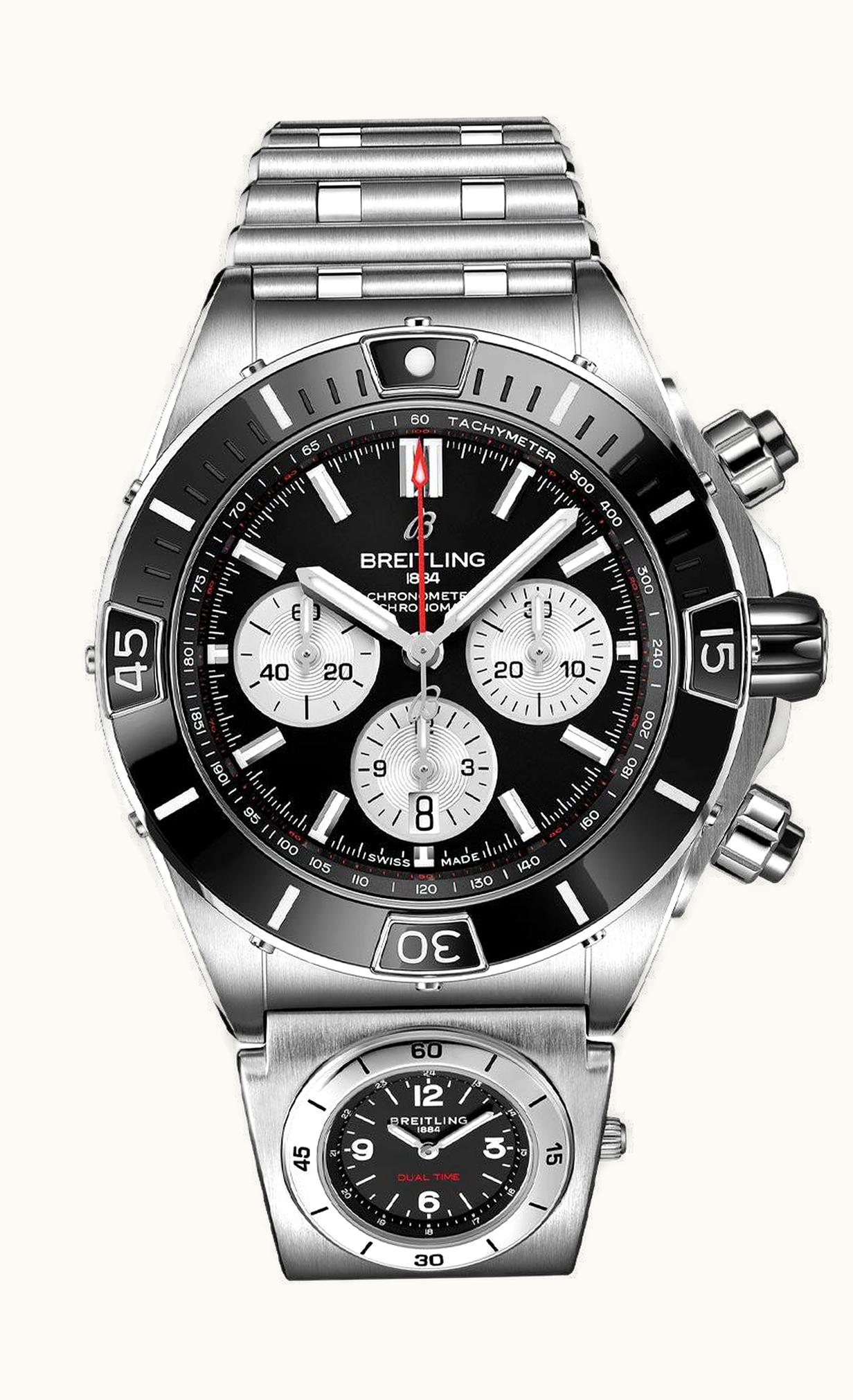 Breitling Super Chronomat B01 44 Stainless Steel / Black / Rouleaux - UTC