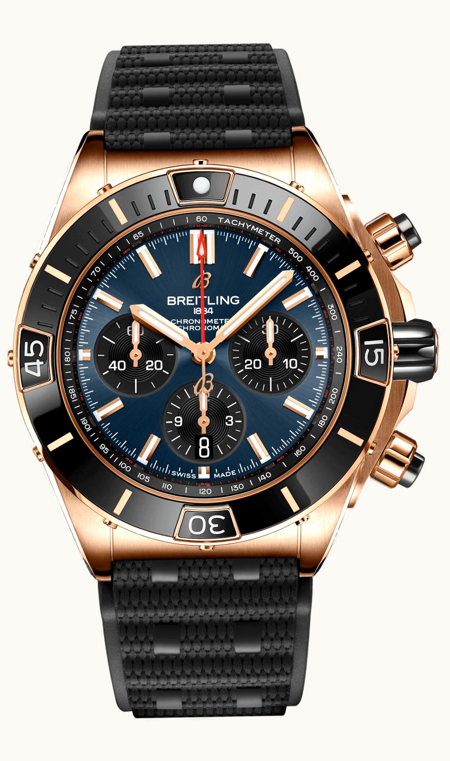 Breitling Super Chronomat B01 44 Red Gold / Blue / Rouleaux