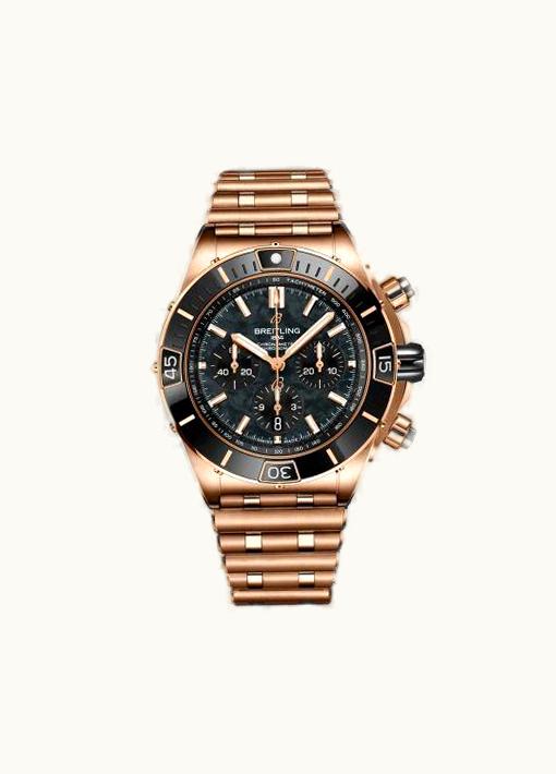 Breitling Super Chronomat B01 44 Red Gold / Black MOP / Rouleaux