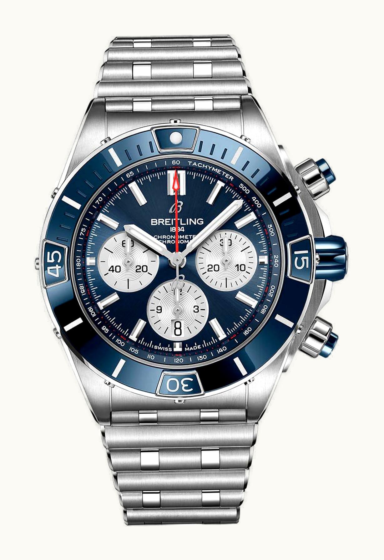 Breitling Super Chronomat B01 44 Stainless Steel / Blue / Rouleaux