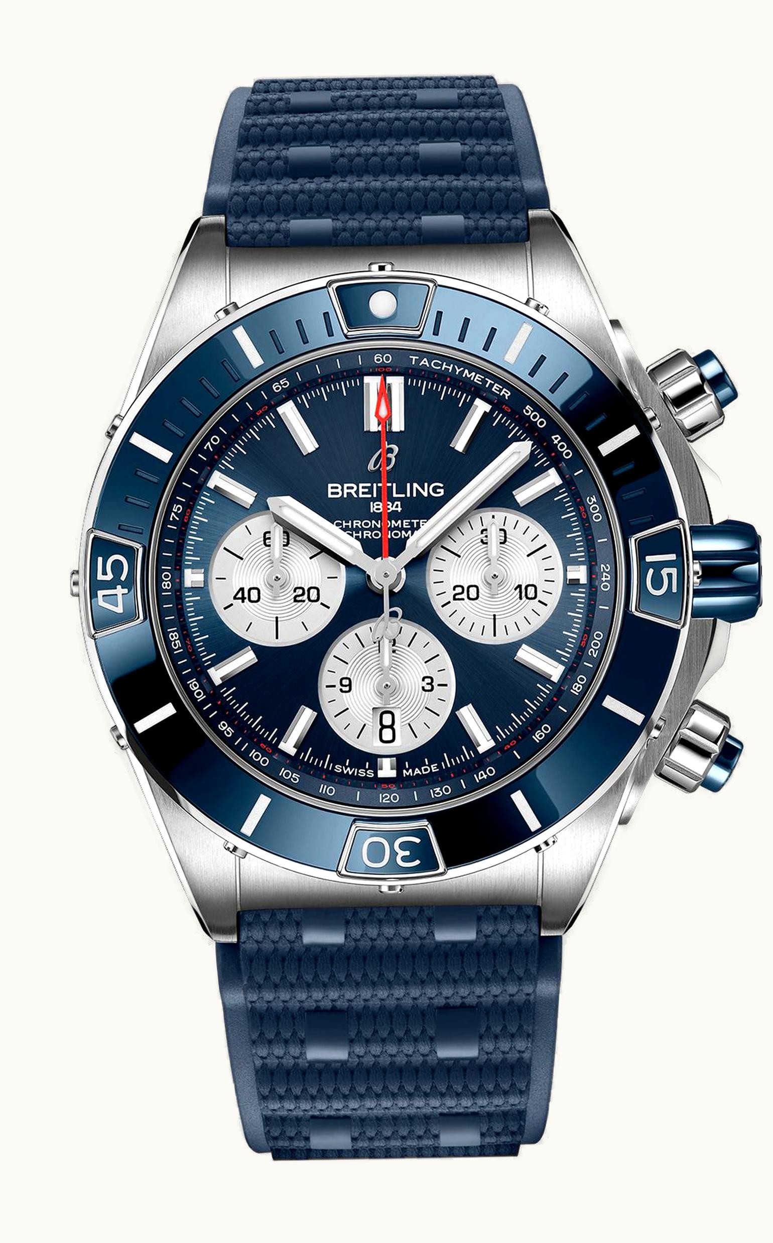 Breitling Super Chronomat B01 44 Stainless Steel / Blue / Rubber