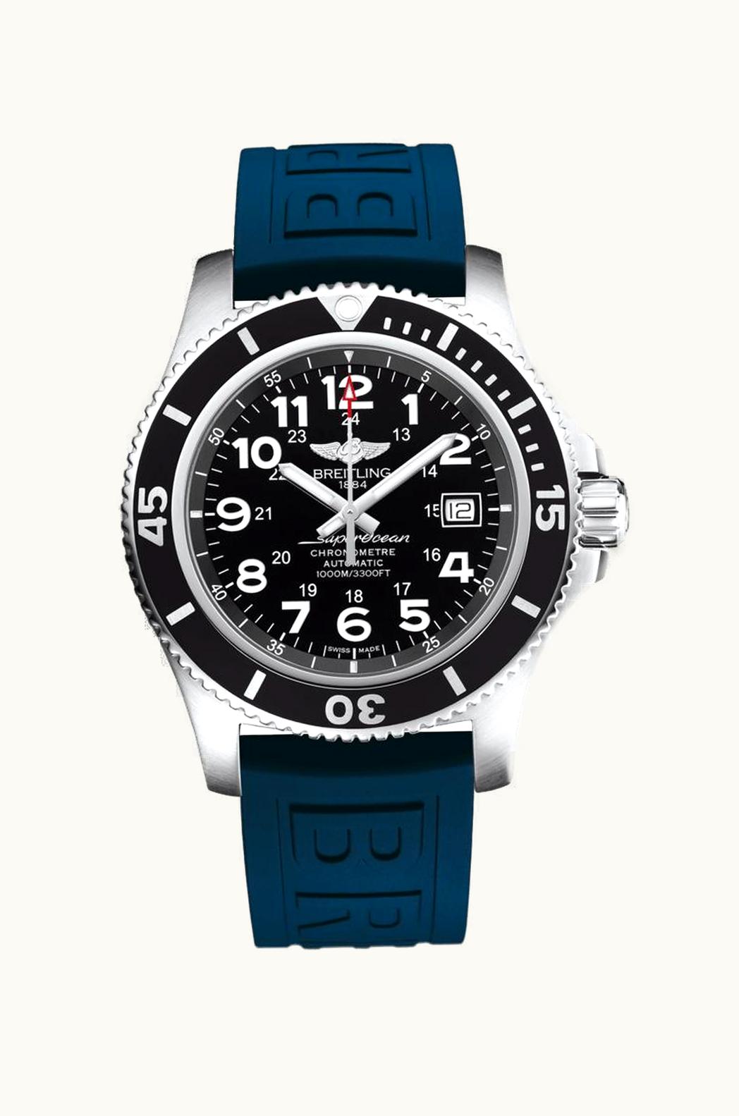 Breitling Superocean II 44 Stainless Steel / Black / Volcano Black / Rubber / Pin