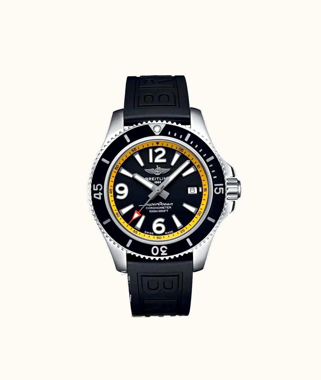 Breitling Superocean 42 Stainless Steel / Black - Yellow / eComm