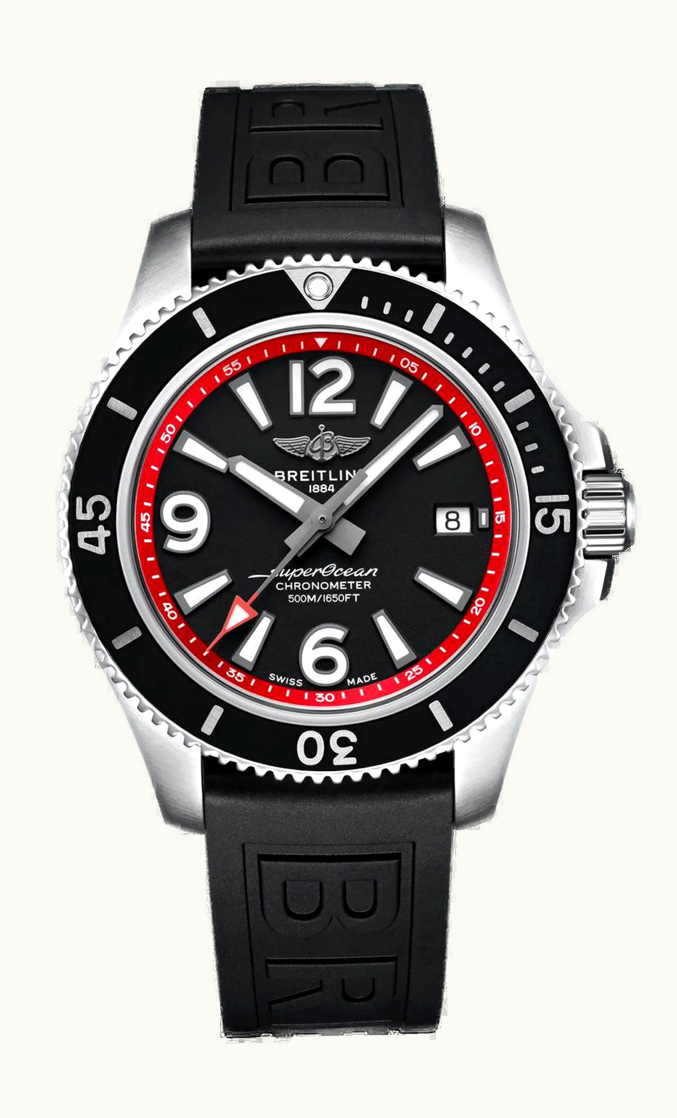 Breitling Superocean 42 Stainless Steel / Black - Red / eComm