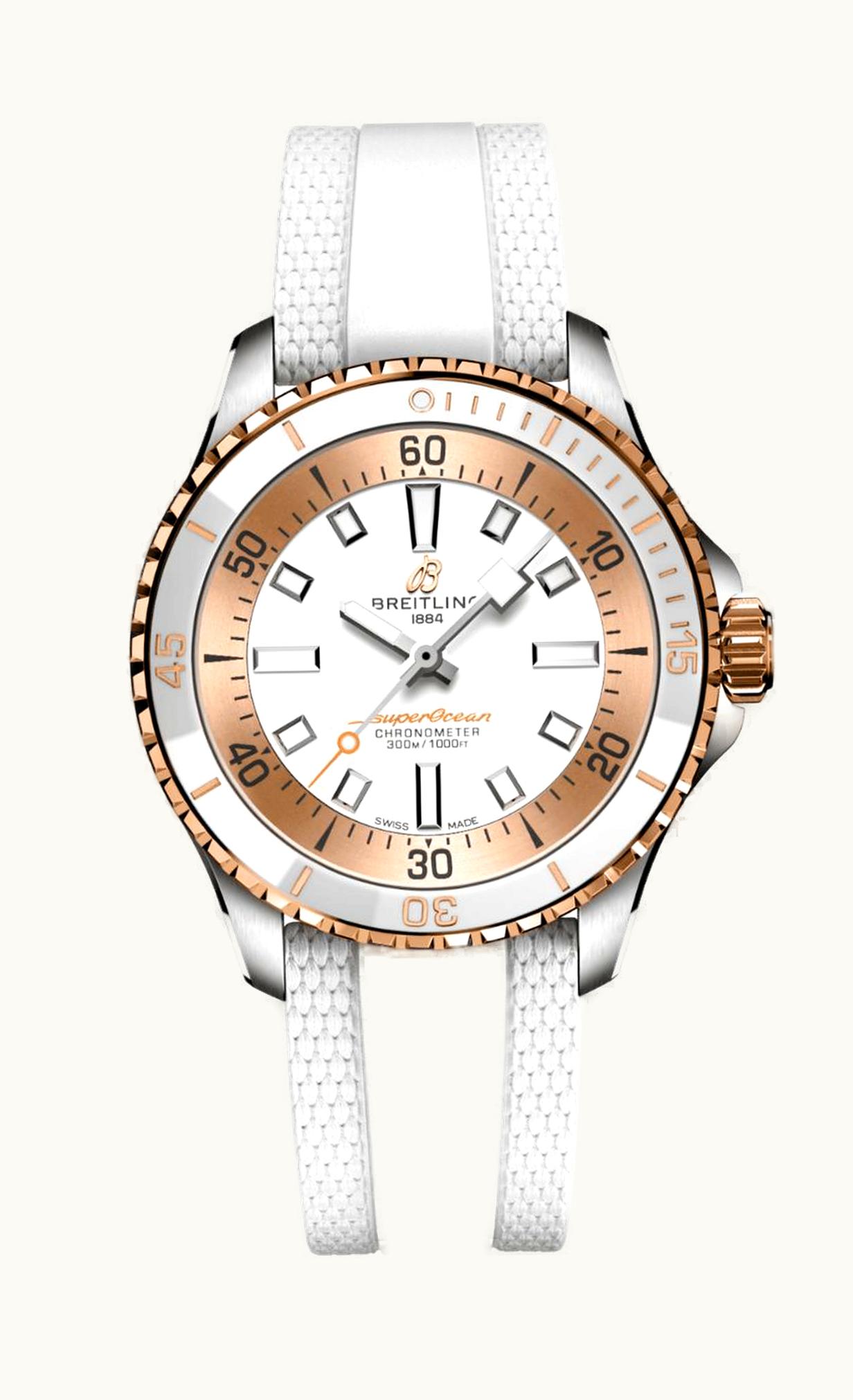 Breitling SuperOcean Automatic 36 Stainless Steel - Red Gold / White / USA