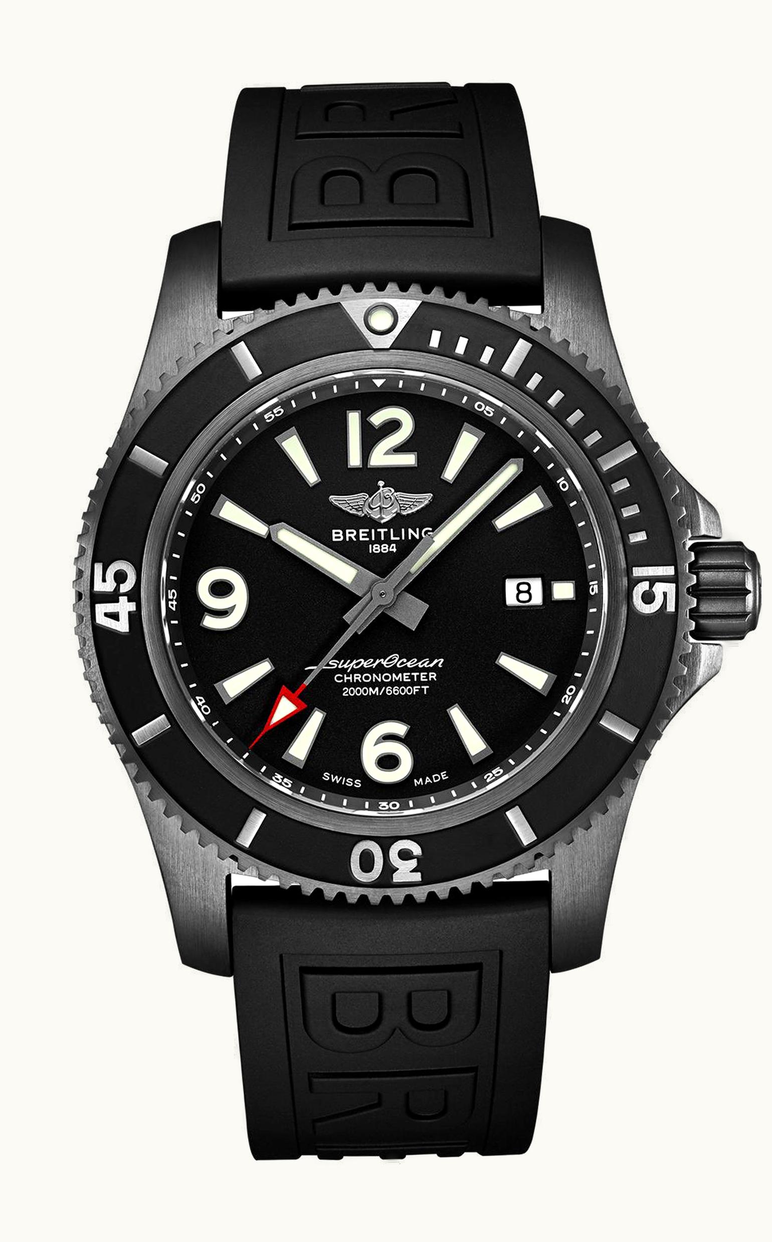 Breitling Superocean II 46 Blacksteel / Black / Rubber / Pin