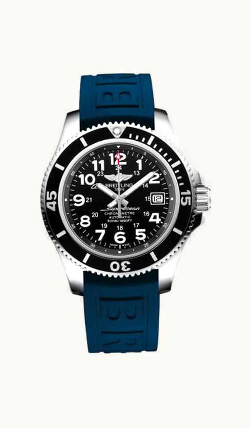 Breitling Superocean II 42 Stainless Steel / Volcano Black / Rubber / Pin