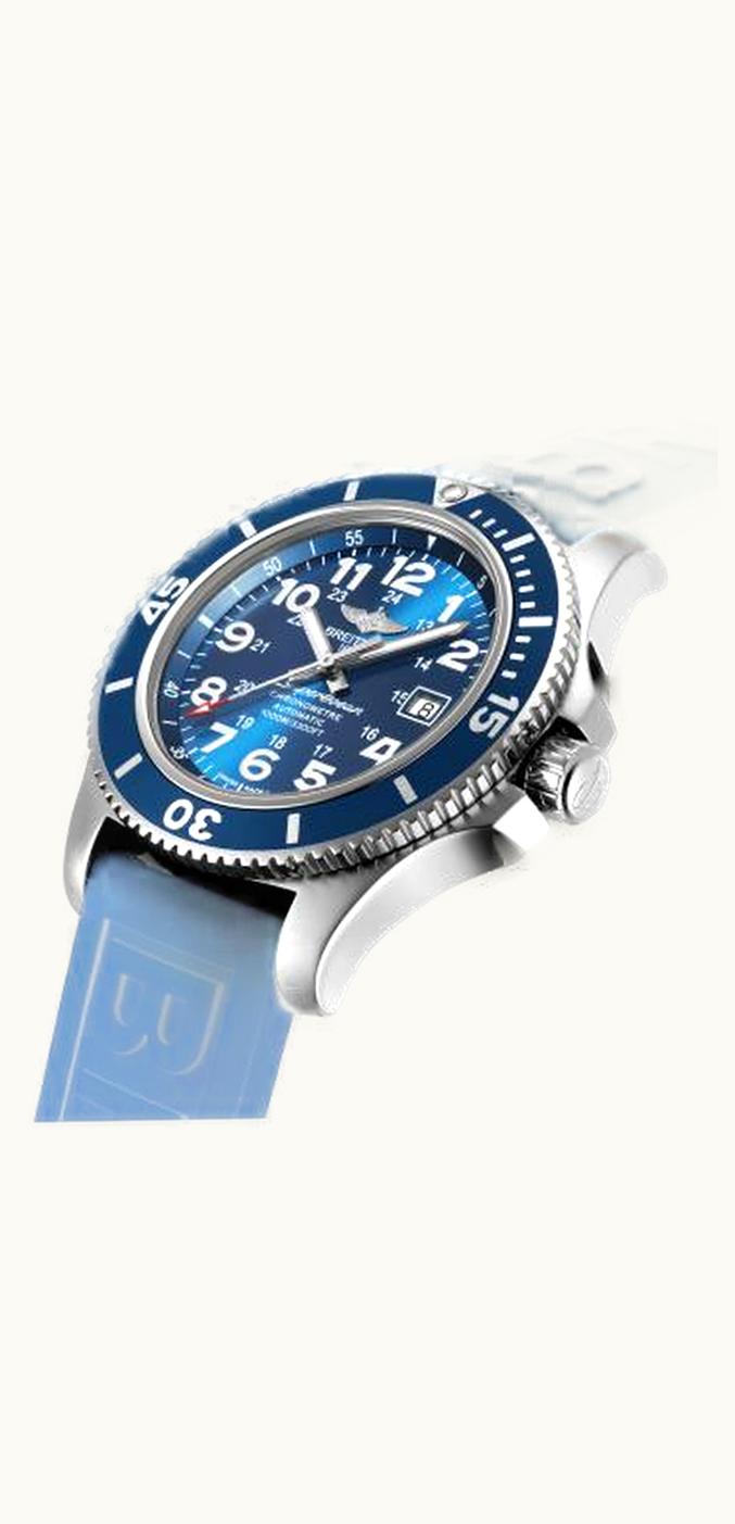 Breitling Superocean II 44 Stainless Steel / Blue / Mariner Blue / Rubber / Pin
