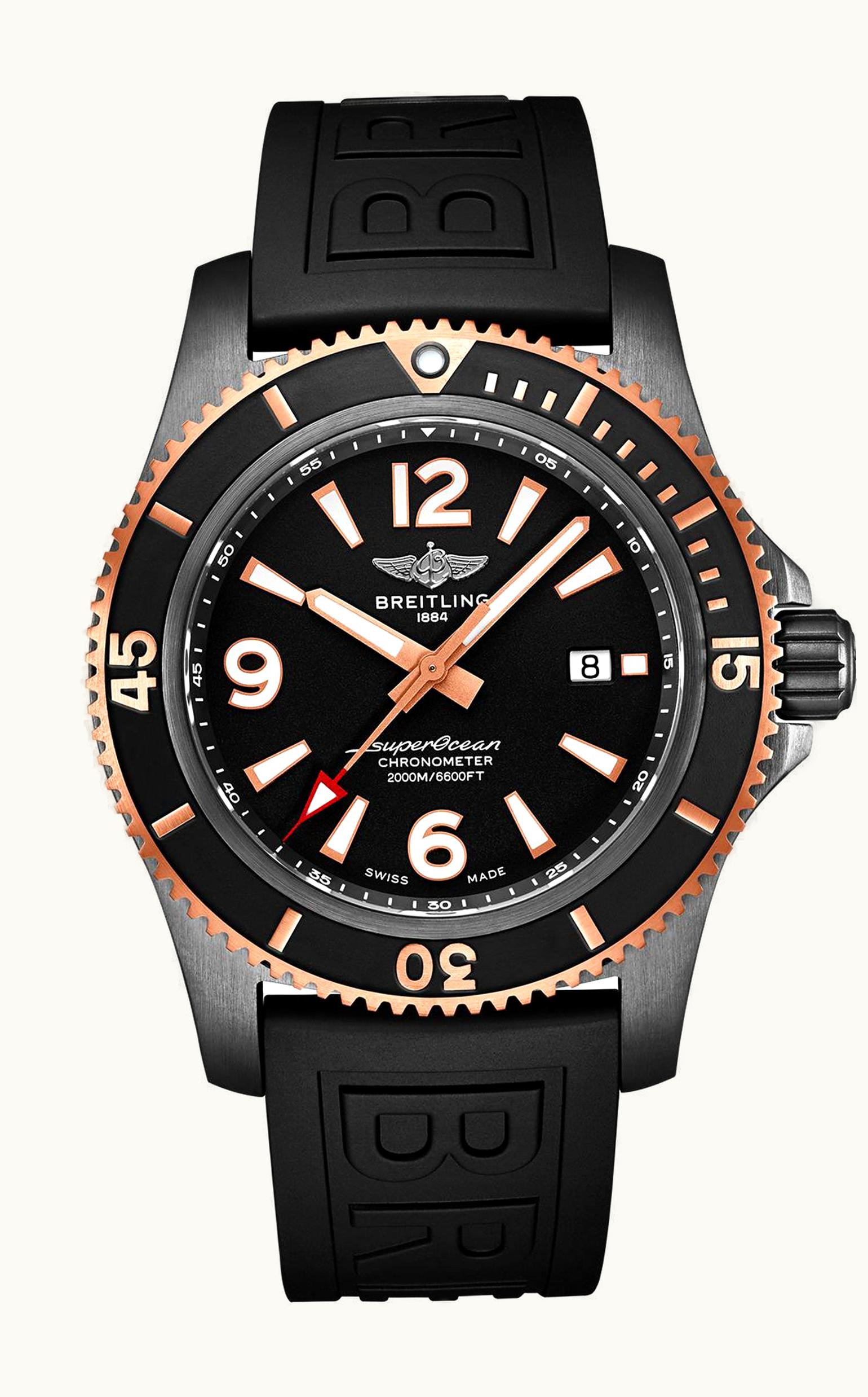 Breitling Superocean 46 Blacksteel / Red Gold / Black / Rubber