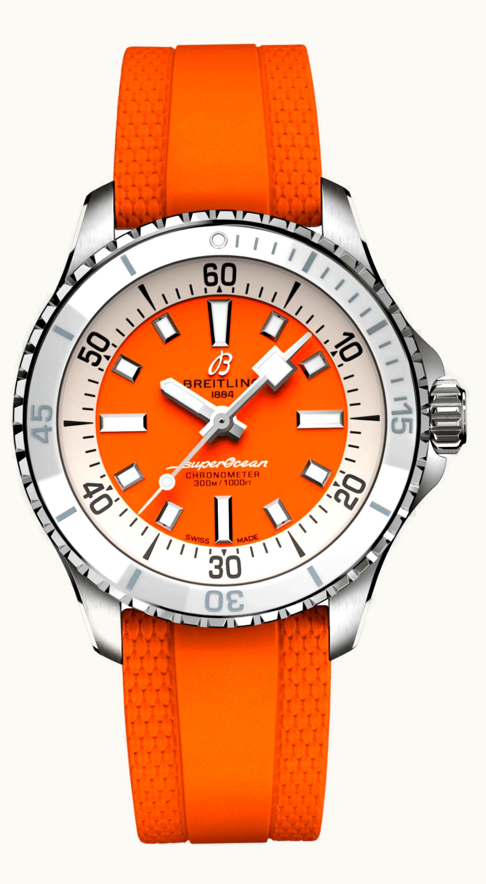Breitling Superocean 36 Stainless Steel / Orange / Bracelet