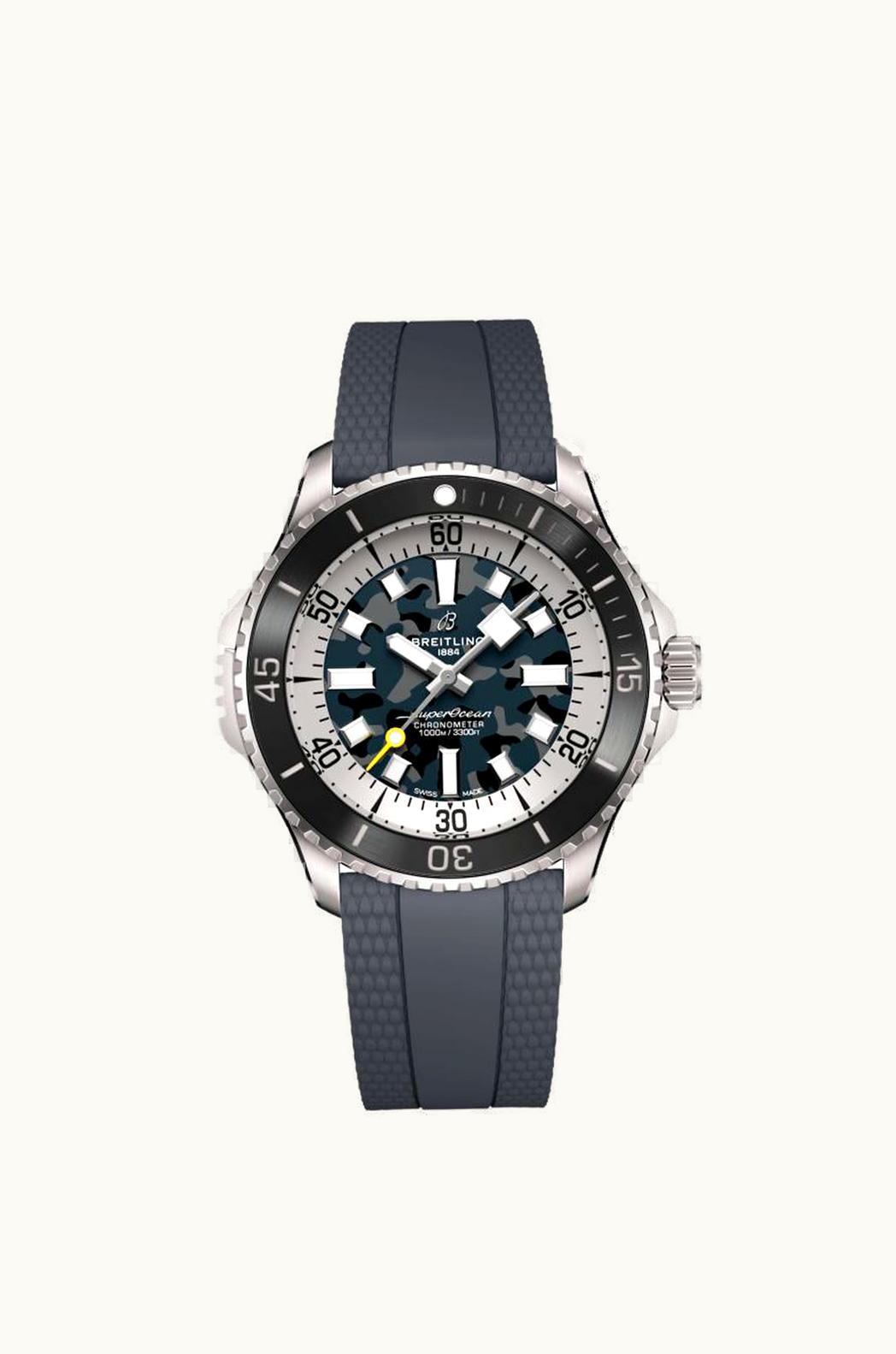 Breitling SuperOcean Automatic 42 Stainless Steel / Black - Rainbow / Rubber