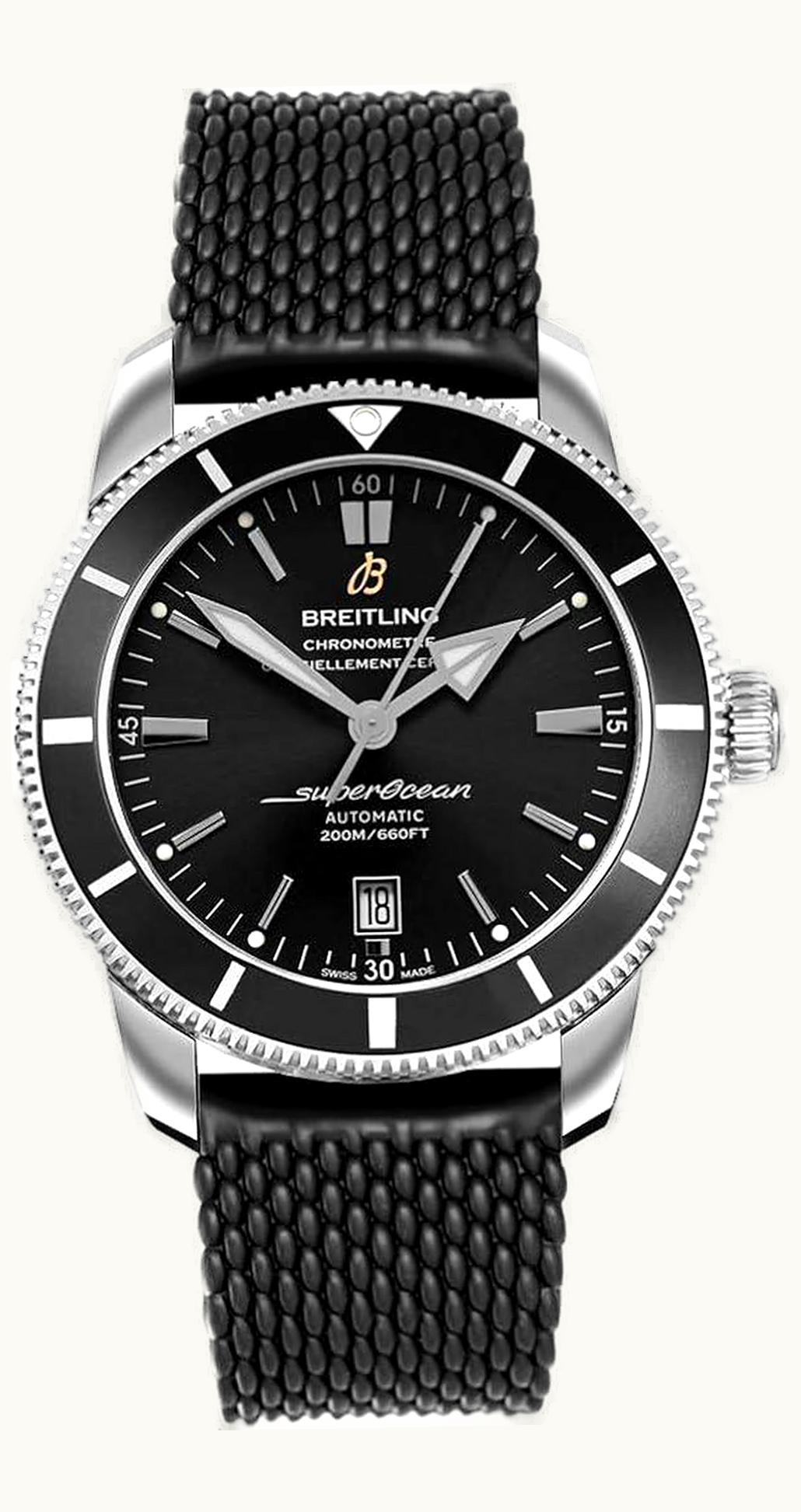 Breitling Superocean Heritage II 42 Stainless Steel / Black / Black / Rubber / Folding